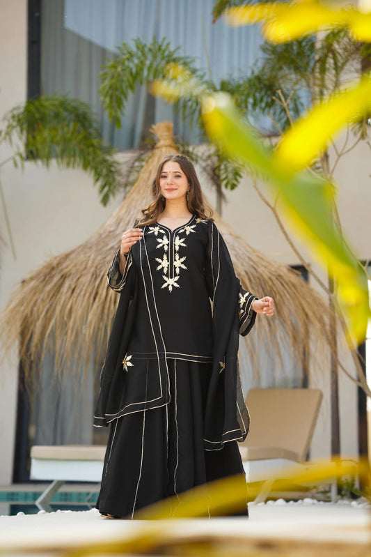 Heavenly Black kurta palazzo set