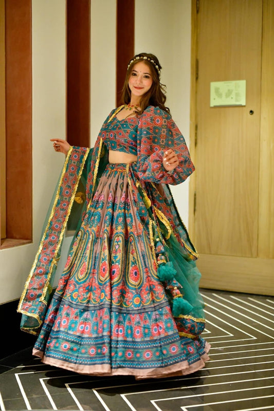 suhani multicolor chanderi lehenga choli set