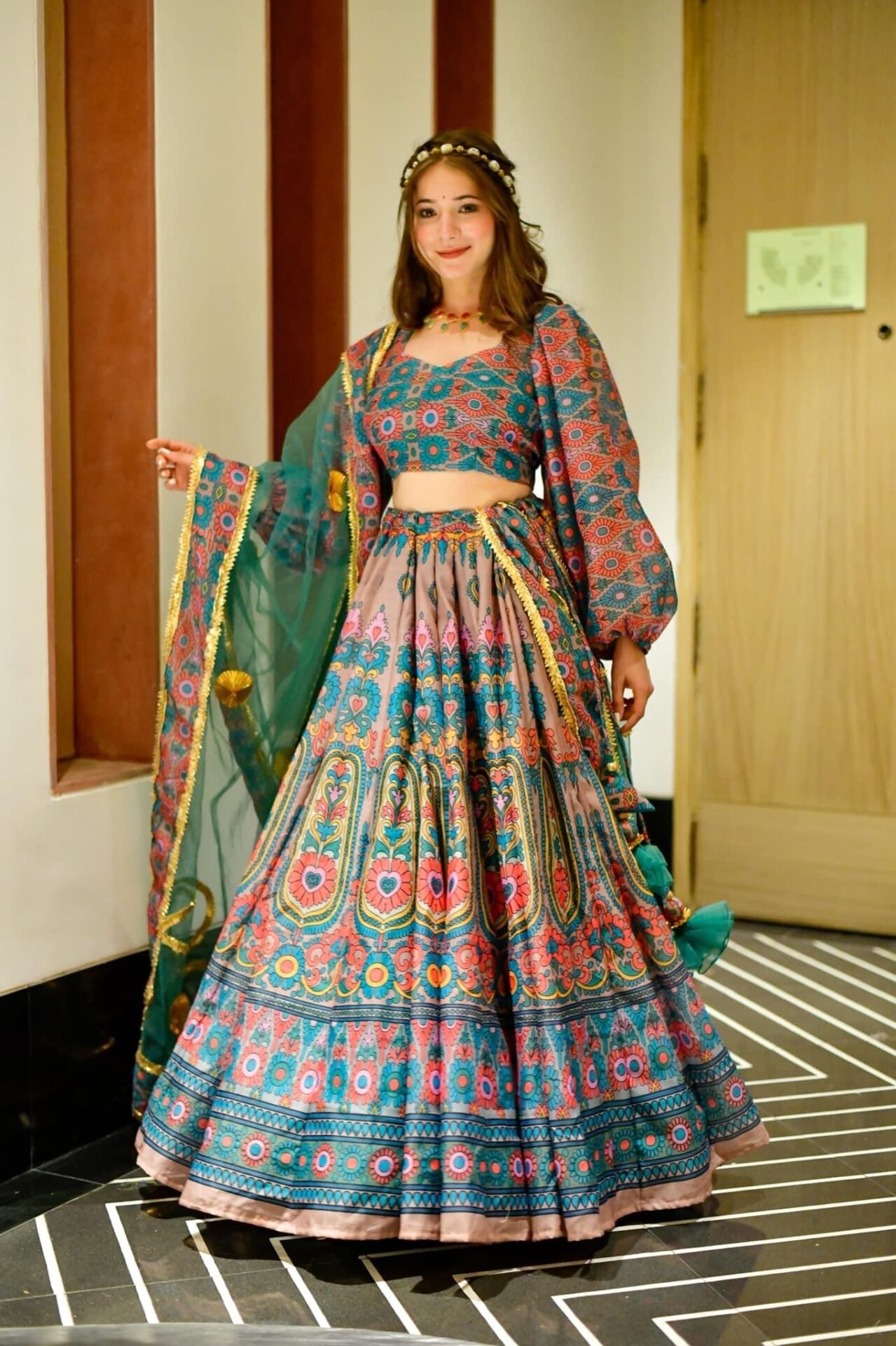 suhani multicolor chanderi lehenga choli set