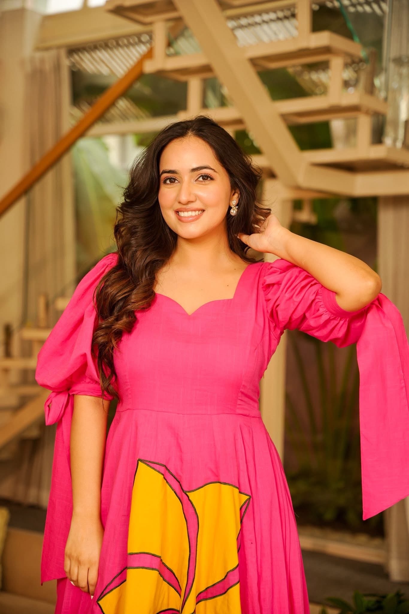 Khsira Pink Statement Maxi Dress