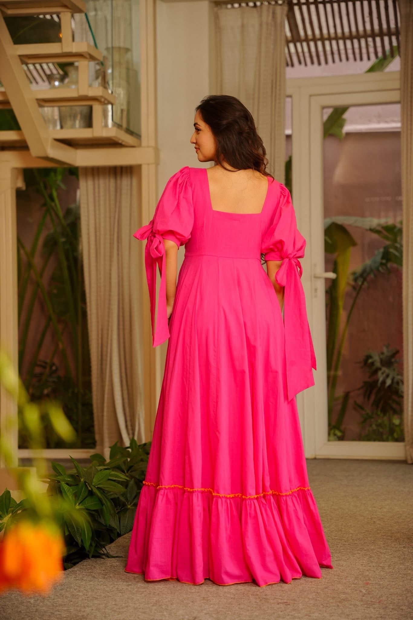 Khsira Pink Statement Maxi Dress