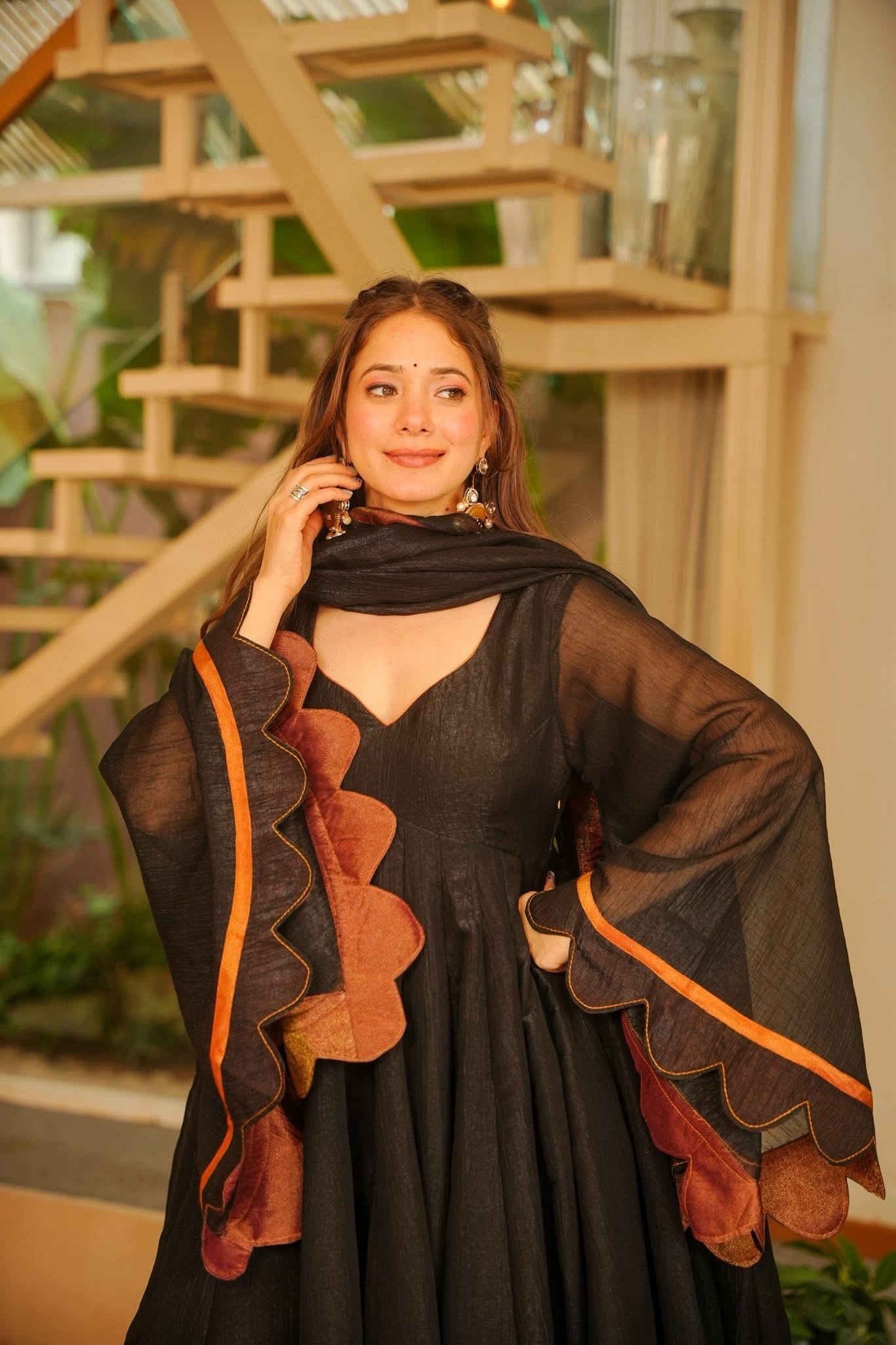 Nishaad Tissue Anarkali Suit Set