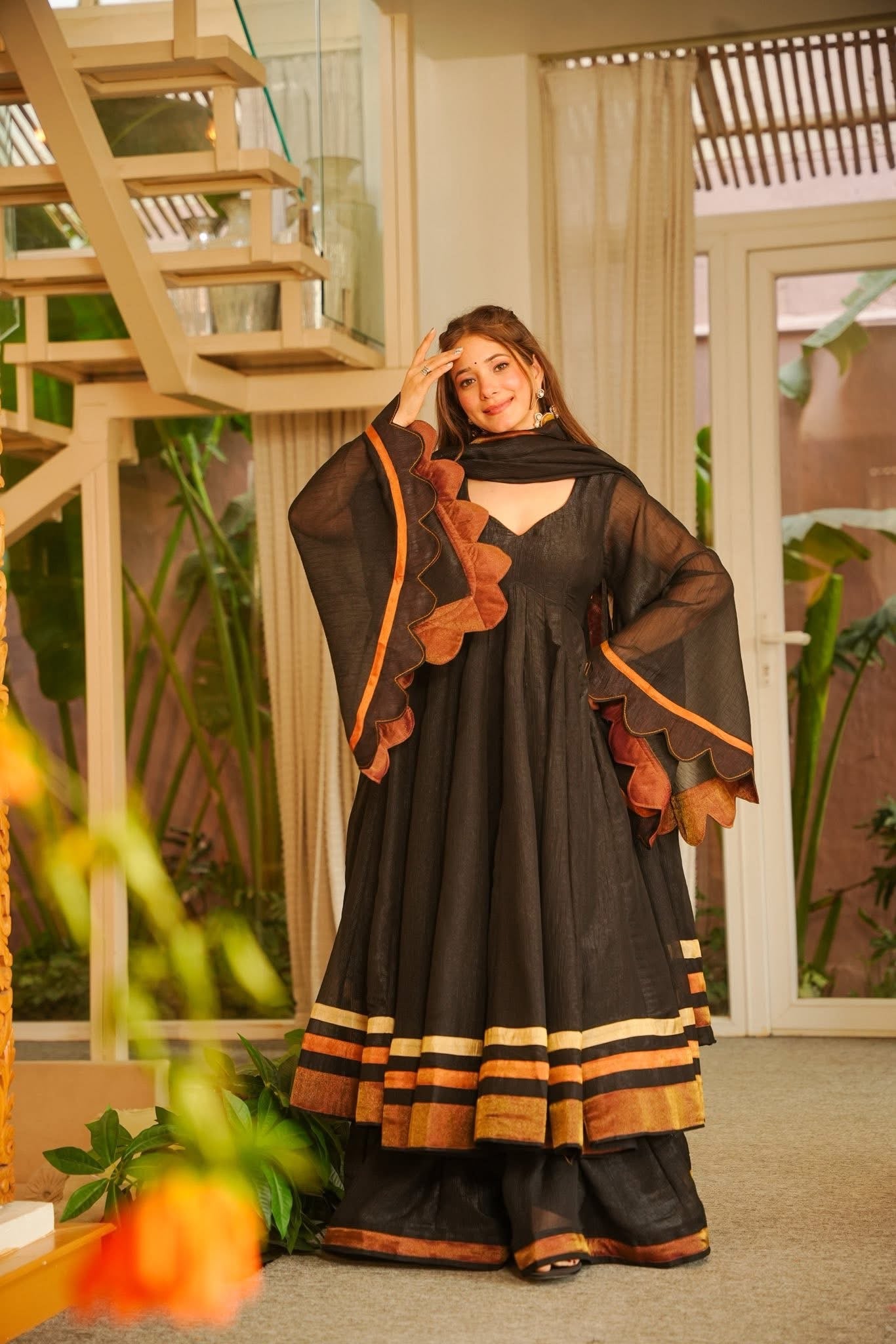 Nishaad Tissue Anarkali Suit Set