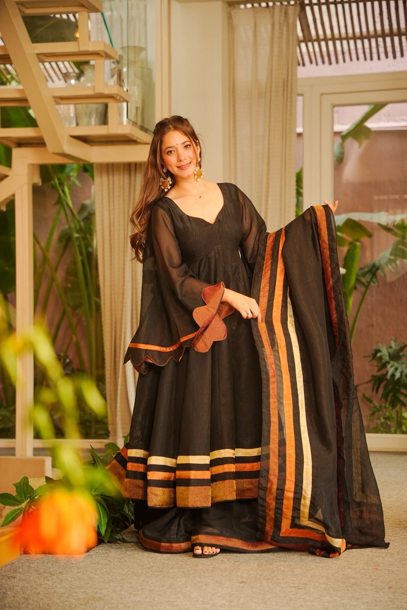 Nishaad Tissue Anarkali Suit Set