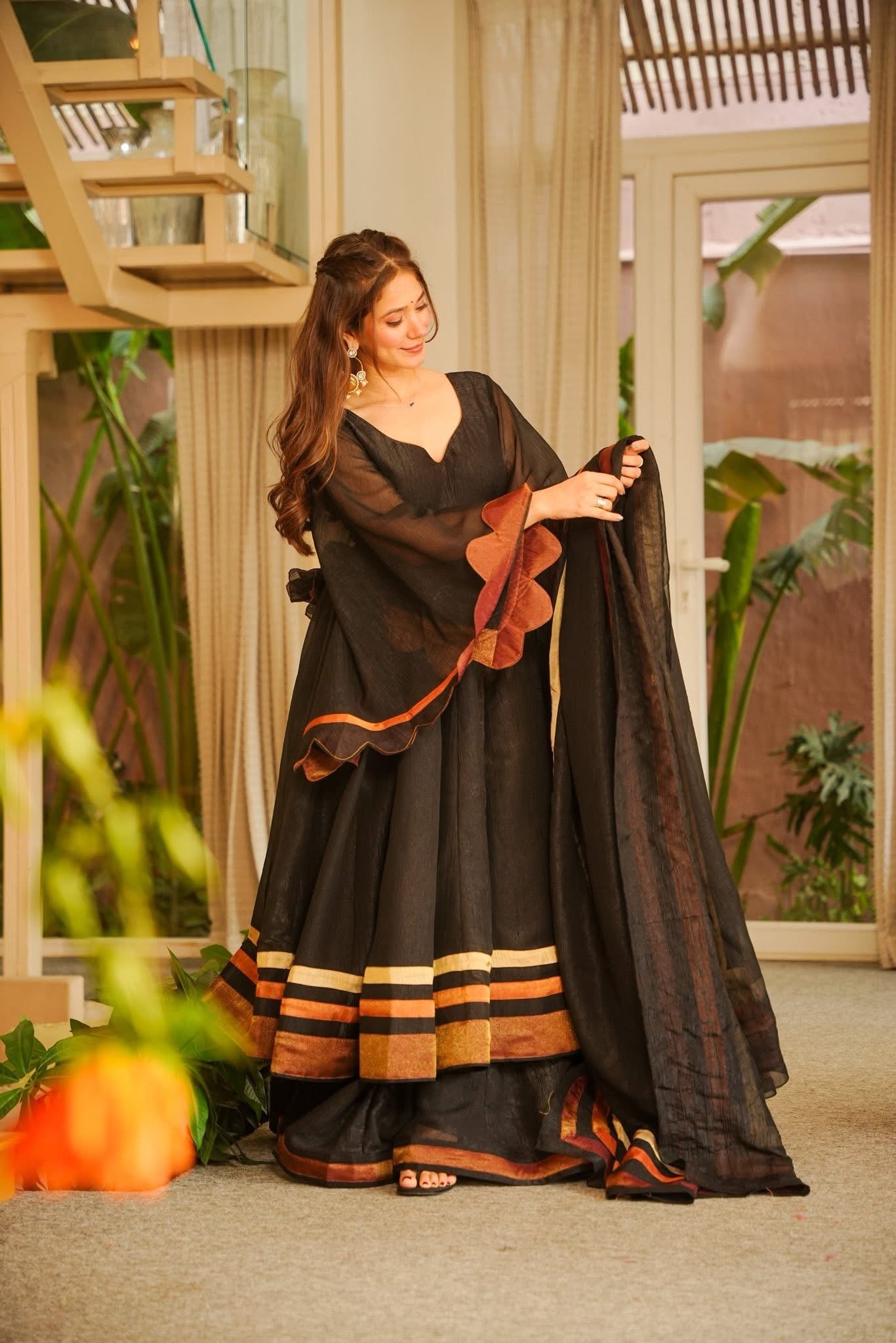 Nishaad Tissue Anarkali Suit Set