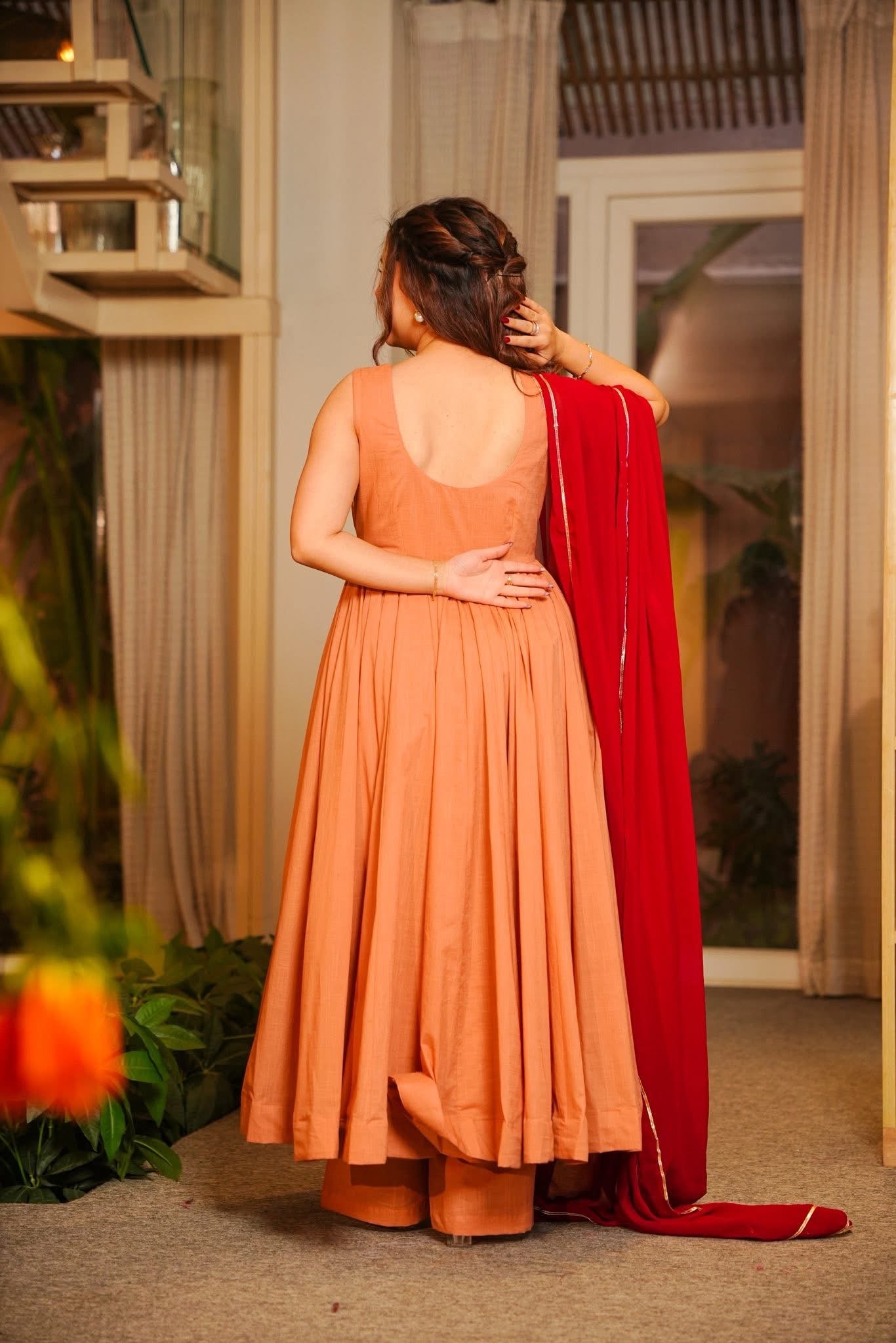 Charul Pink Anarkali Suit Set