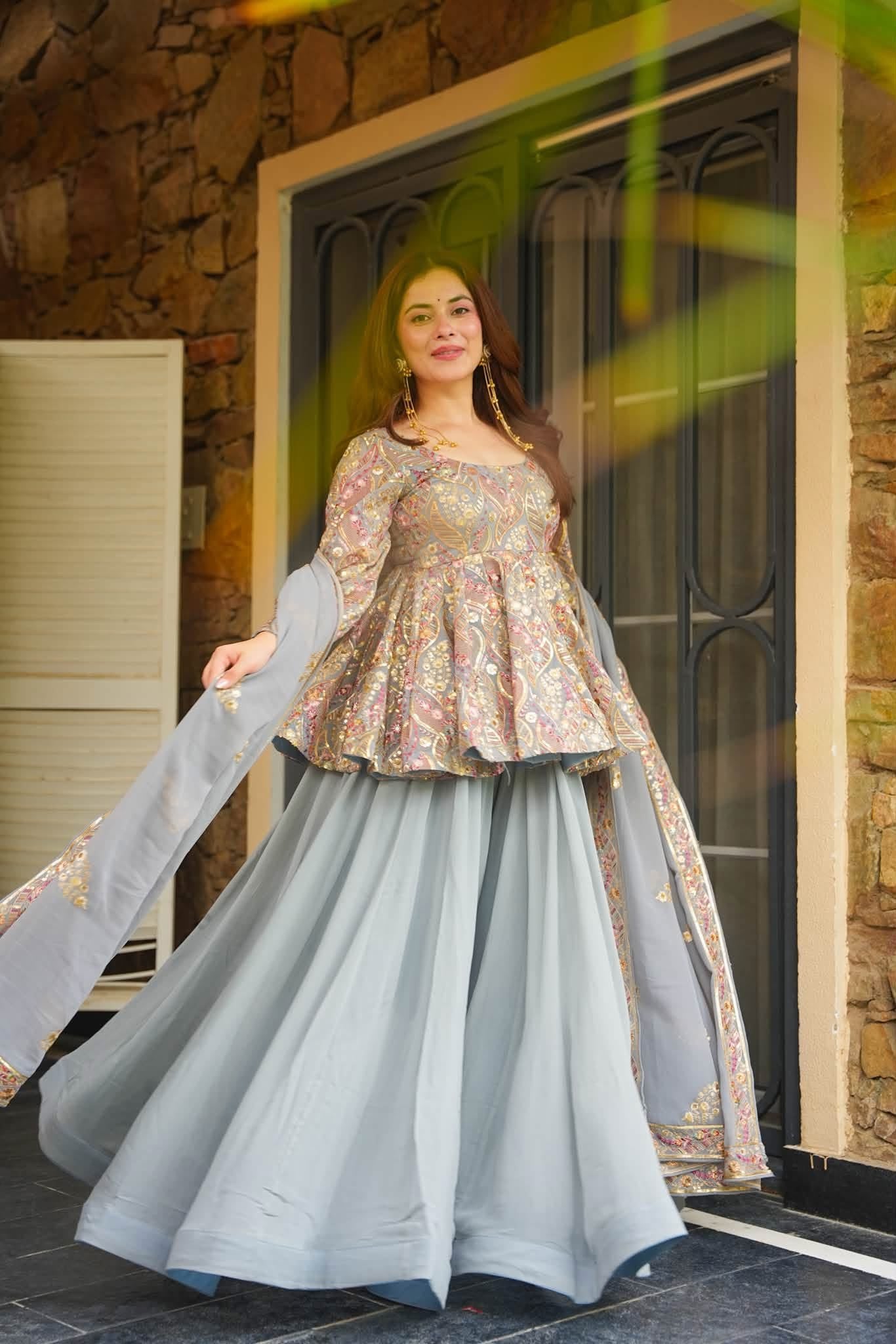 Maithili Glitter Heavy Embroidered Kurta Set
