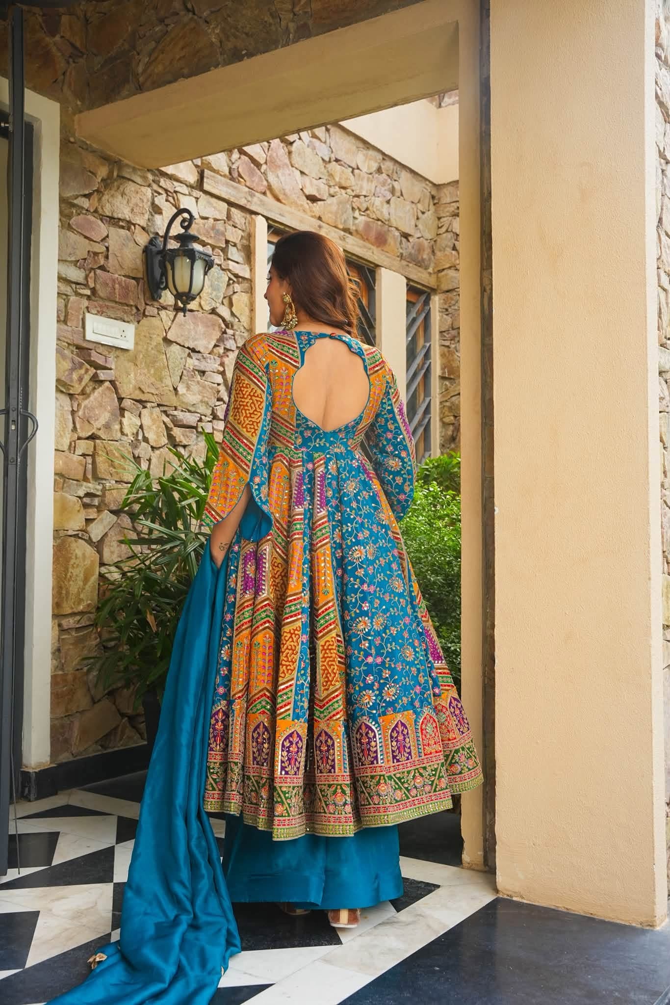 Daaira Blue Heavy Anarkali Suit Set