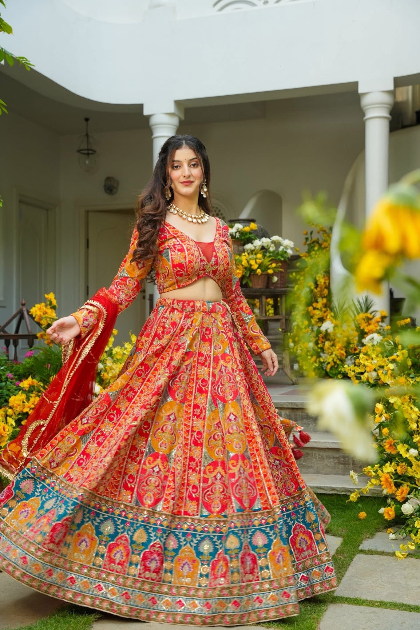 Vyomika Red Heavy Wedding Lehenga Set