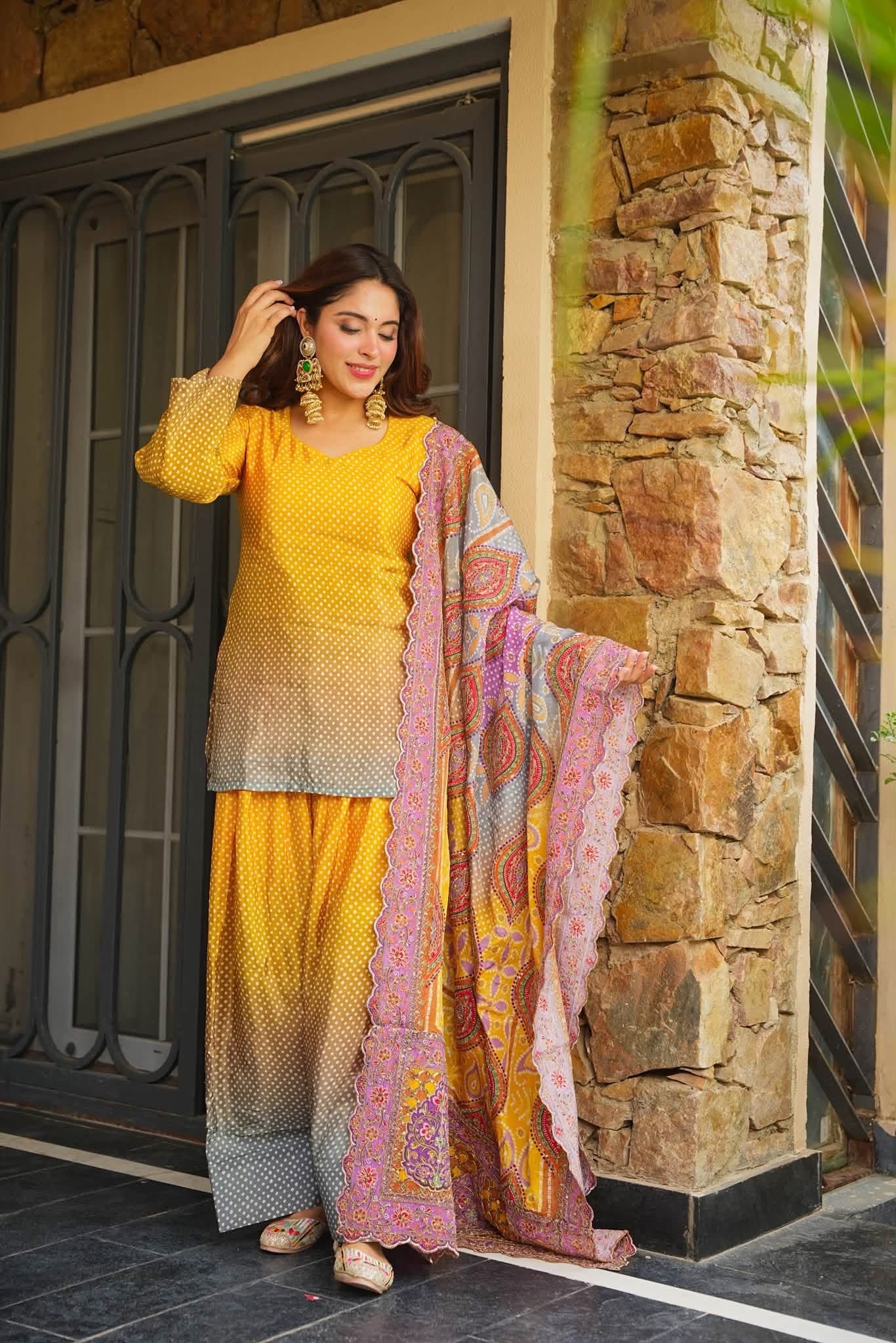 Nafees Ombre Farshi Salwar Set