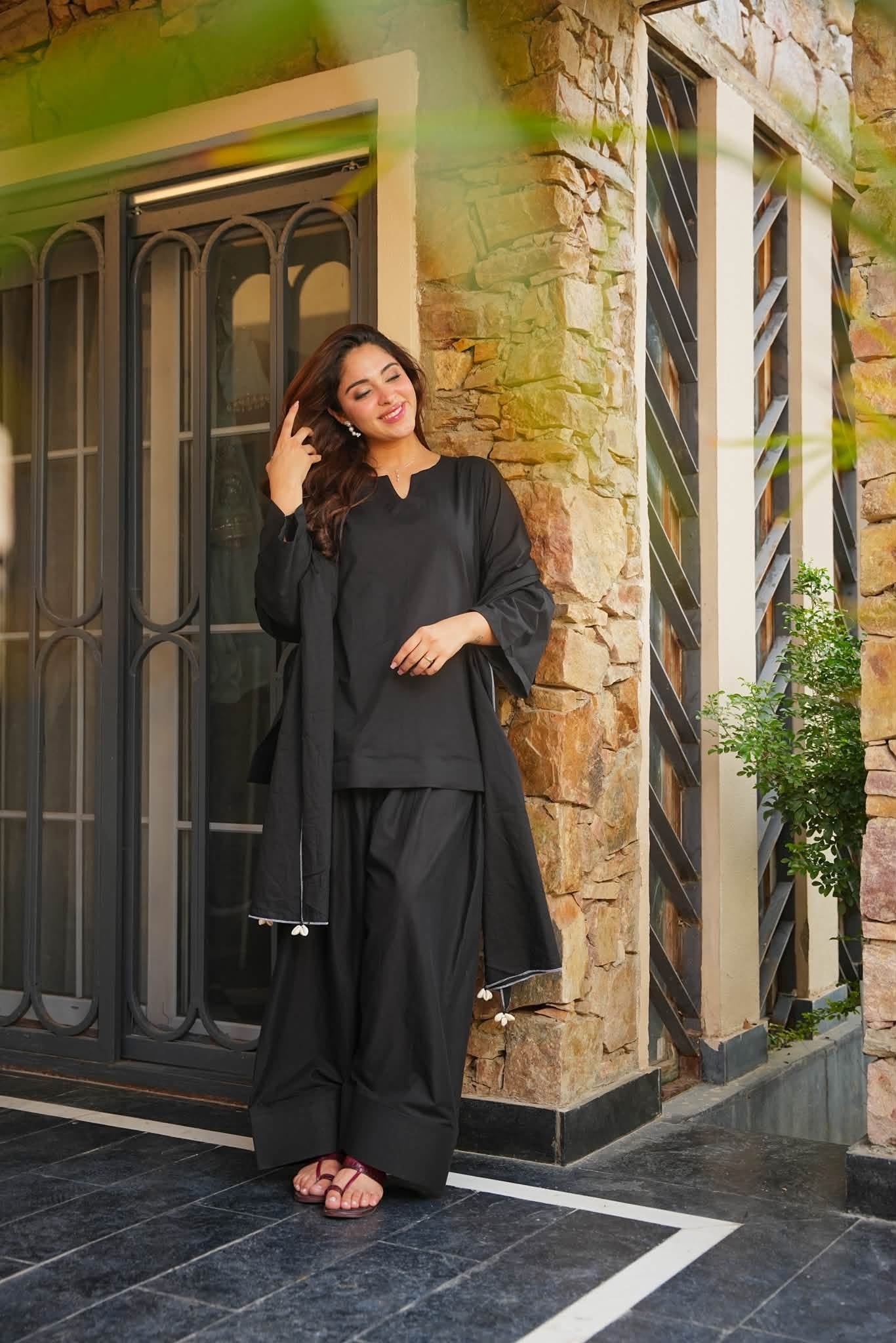 Raatrika Black Farshi Salwar Set