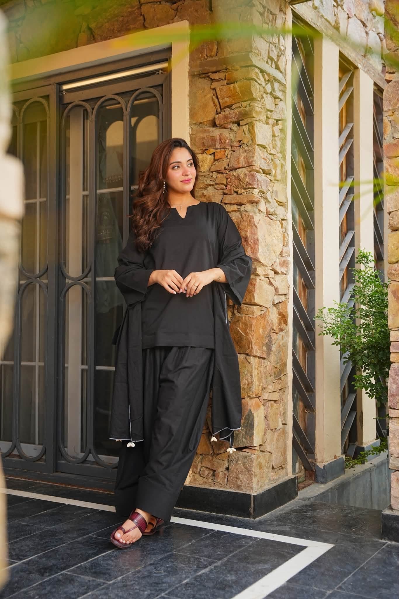 Raatrika Black Farshi Salwar Set