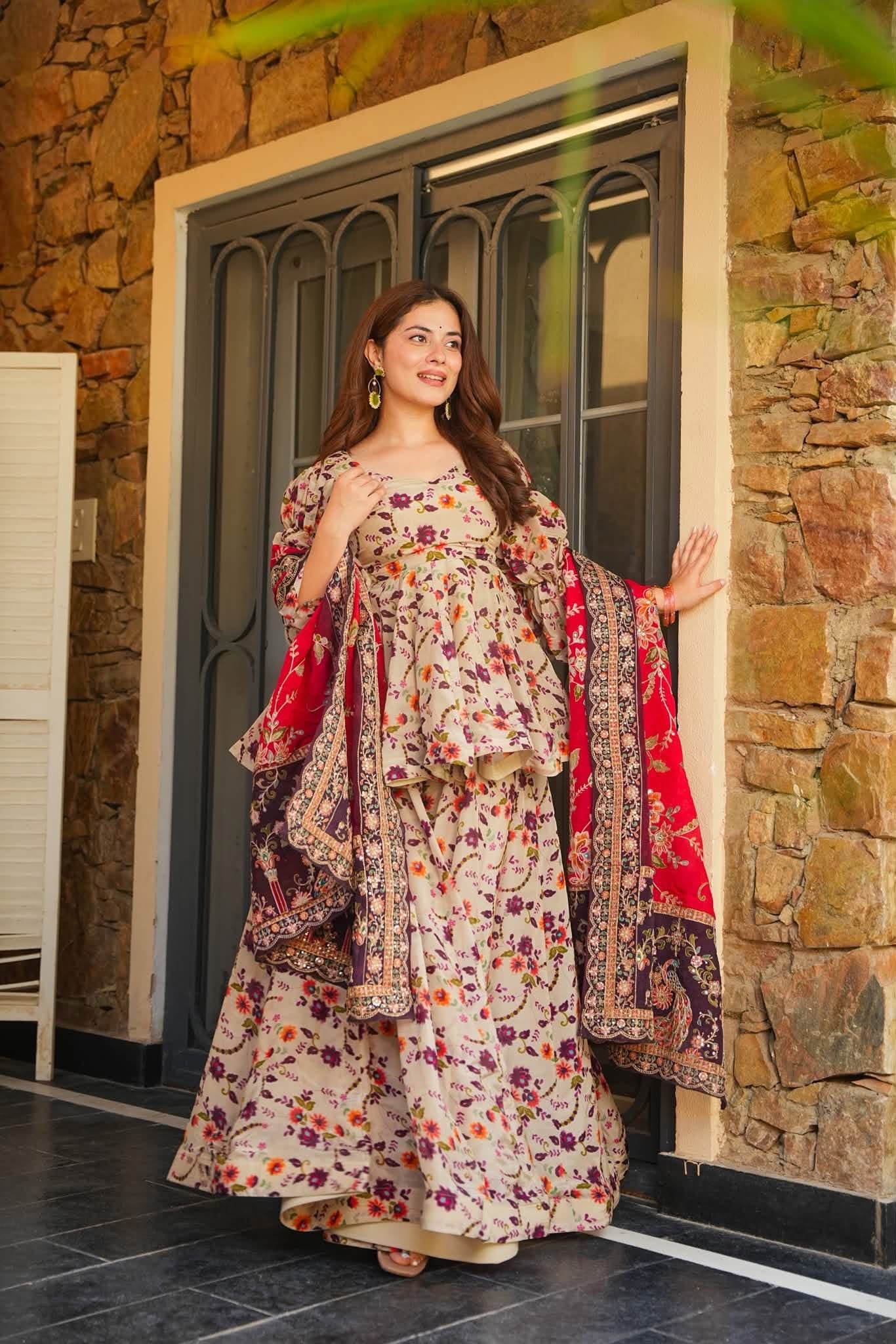 Kevira Floral Embroidered Kurta Set