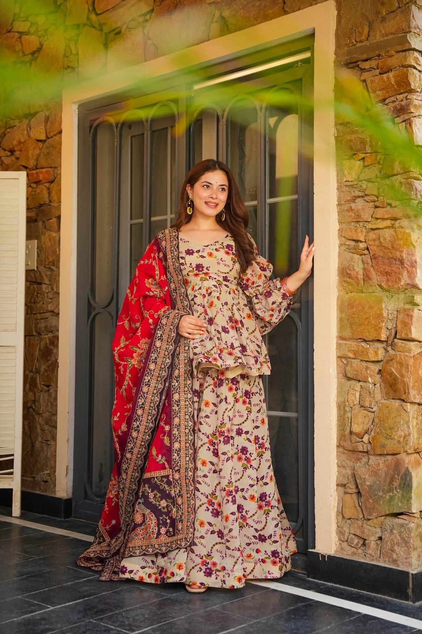 Kevira Floral Embroidered Kurta Set