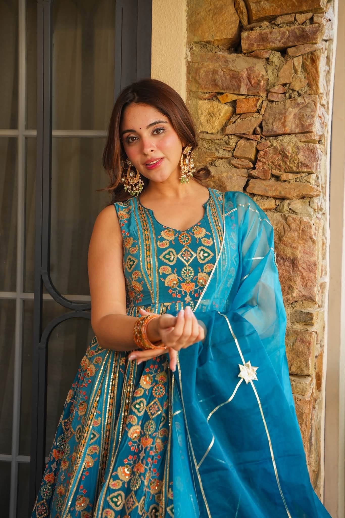 Niloufar Blue Heavy Maxi Set