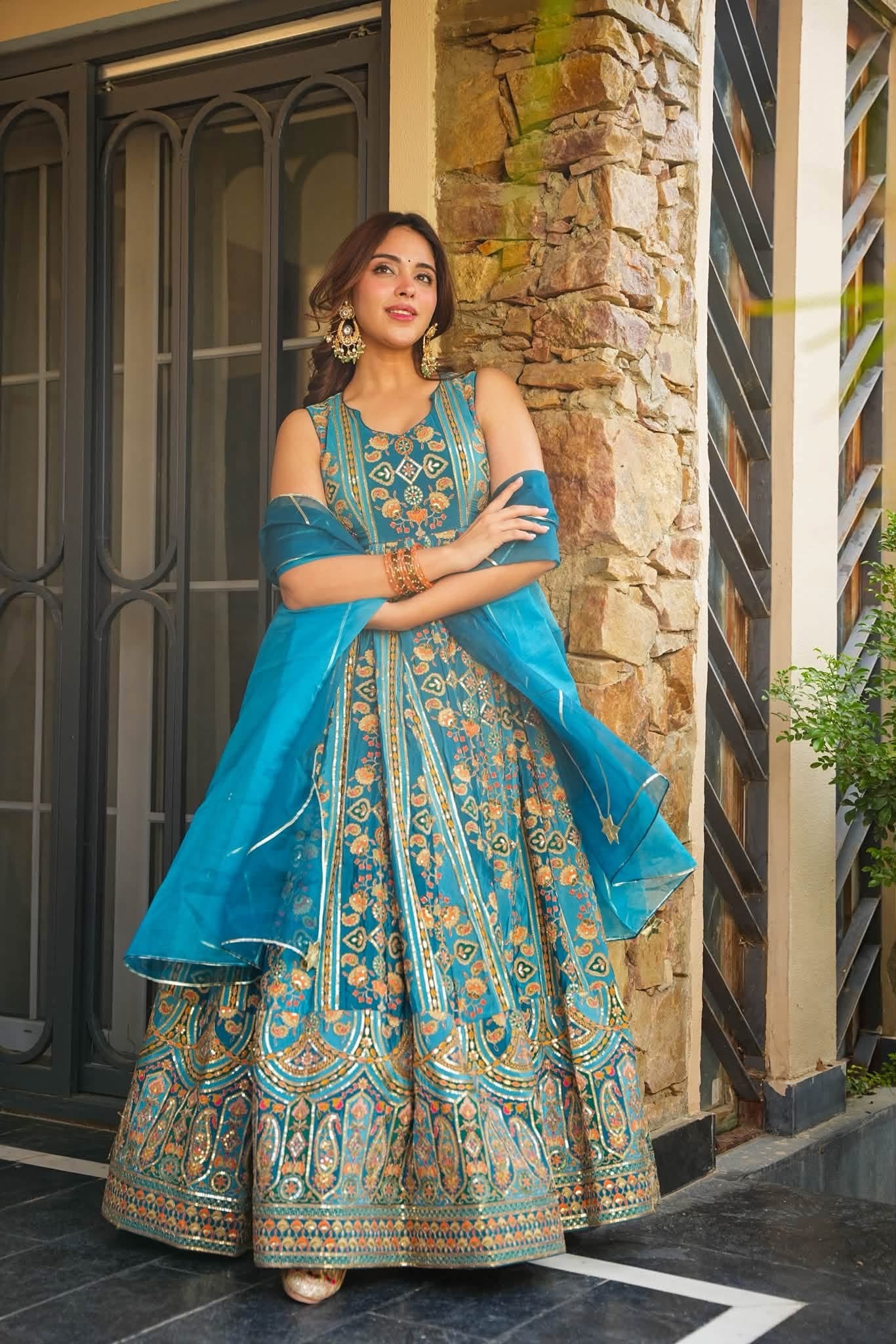 Niloufar Blue Heavy Maxi Set