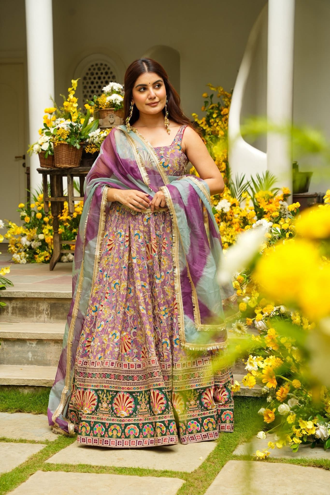 Shringaar Sheeshmahal Purple Weddng Maxi Set