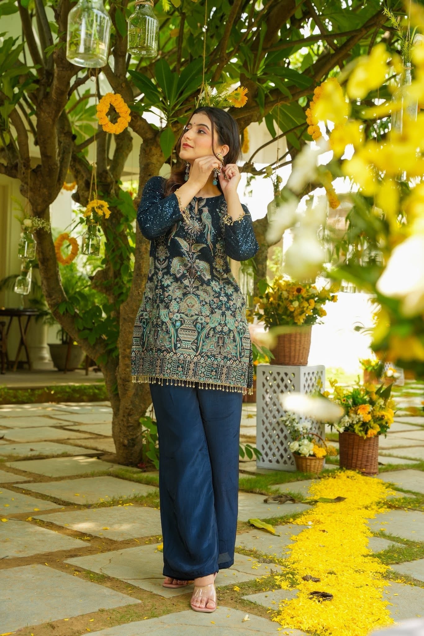 Siddhika Blue Wedding Wear Co-Ord Set