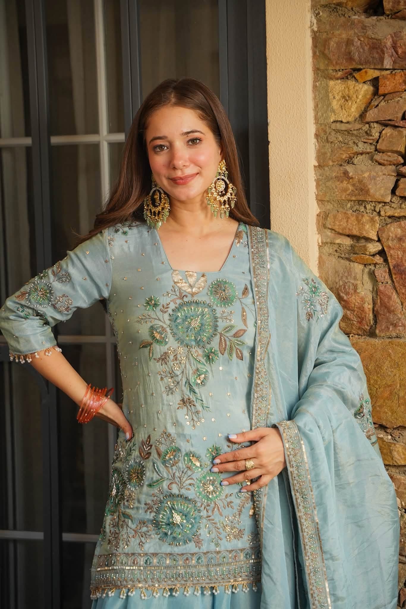 Roshira Glow Heavy Embroidered Kurta Set