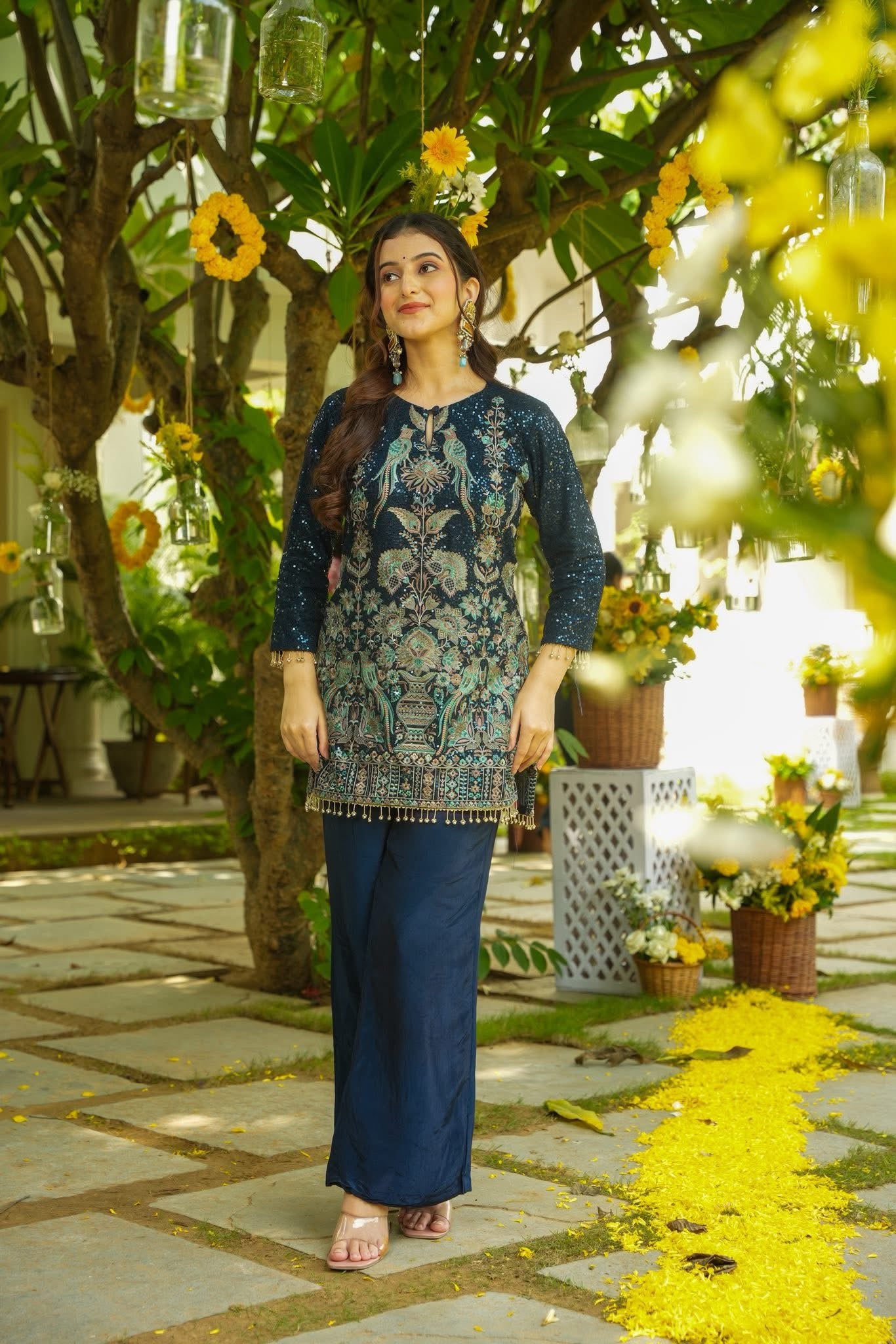 Siddhika Blue Wedding Wear Co-Ord Set