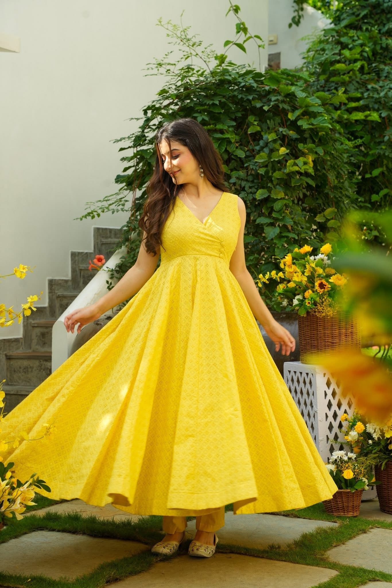 Fairy Yellow Cotton Kurta Set