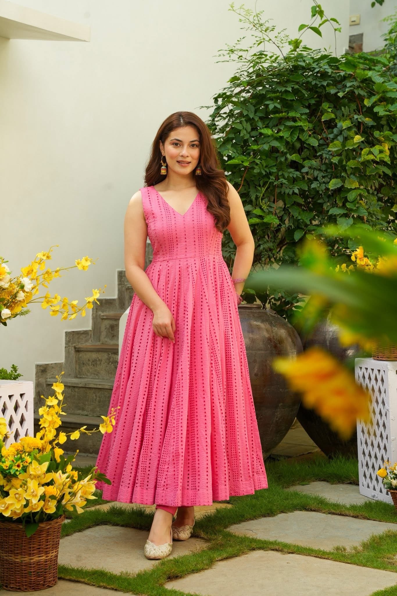 Punch Coral Cotton Kurta Set