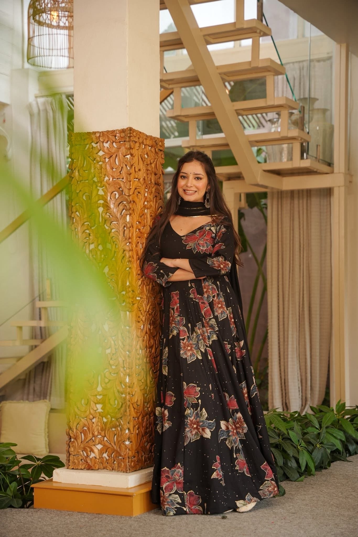 Nairiti Floral Rayon Maxi Set