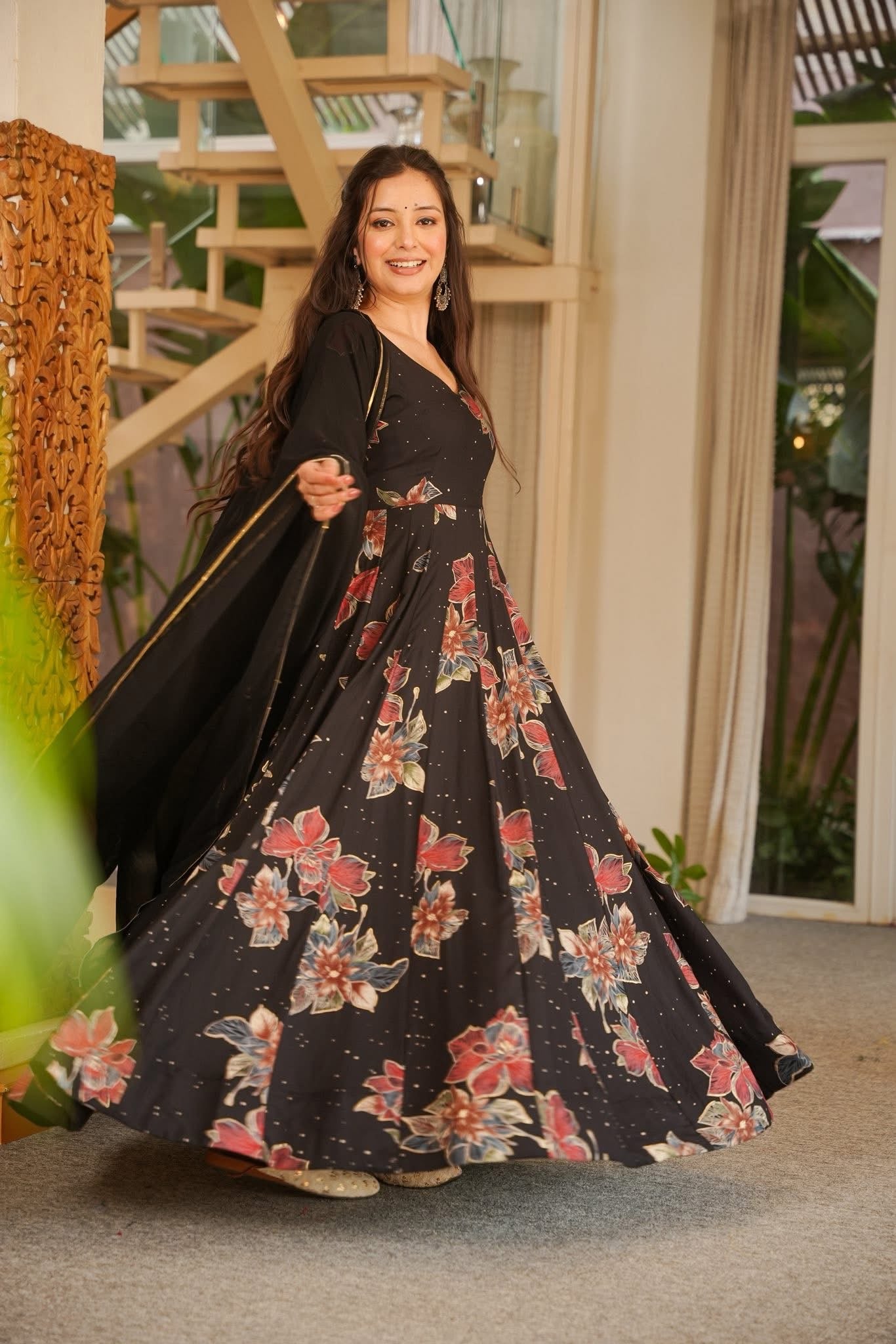 Nairiti Floral Rayon Maxi Set