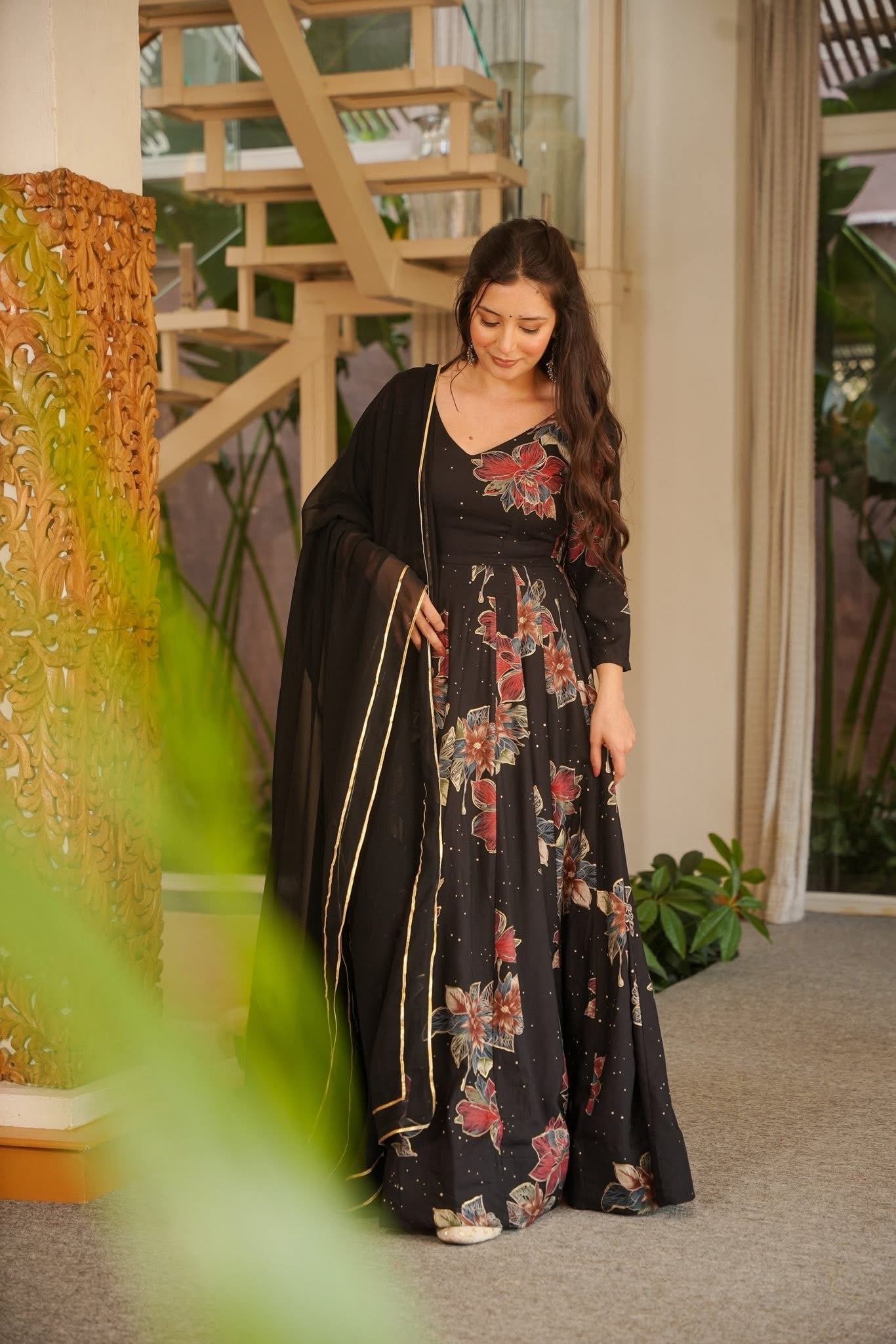 Nairiti Floral Rayon Maxi Set