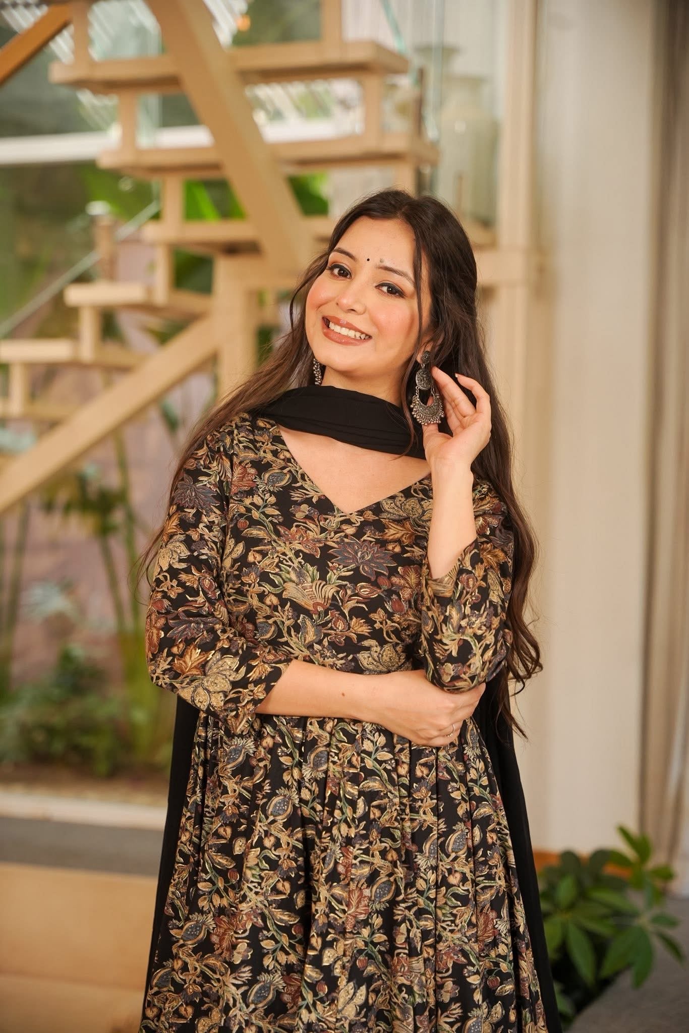 Oriana Printed Rayon Suit Set