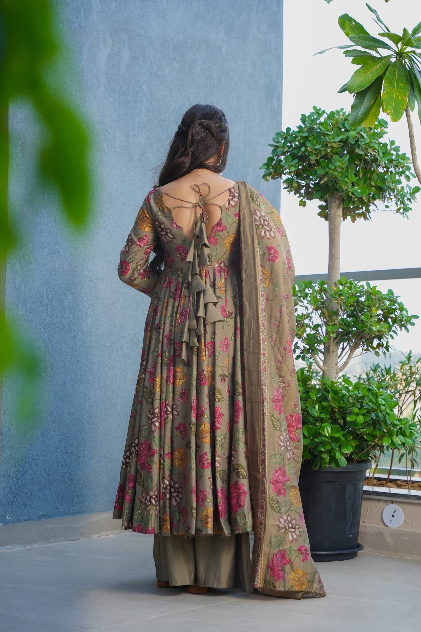 Gentle Gem Muslin Anarkali Suit Set