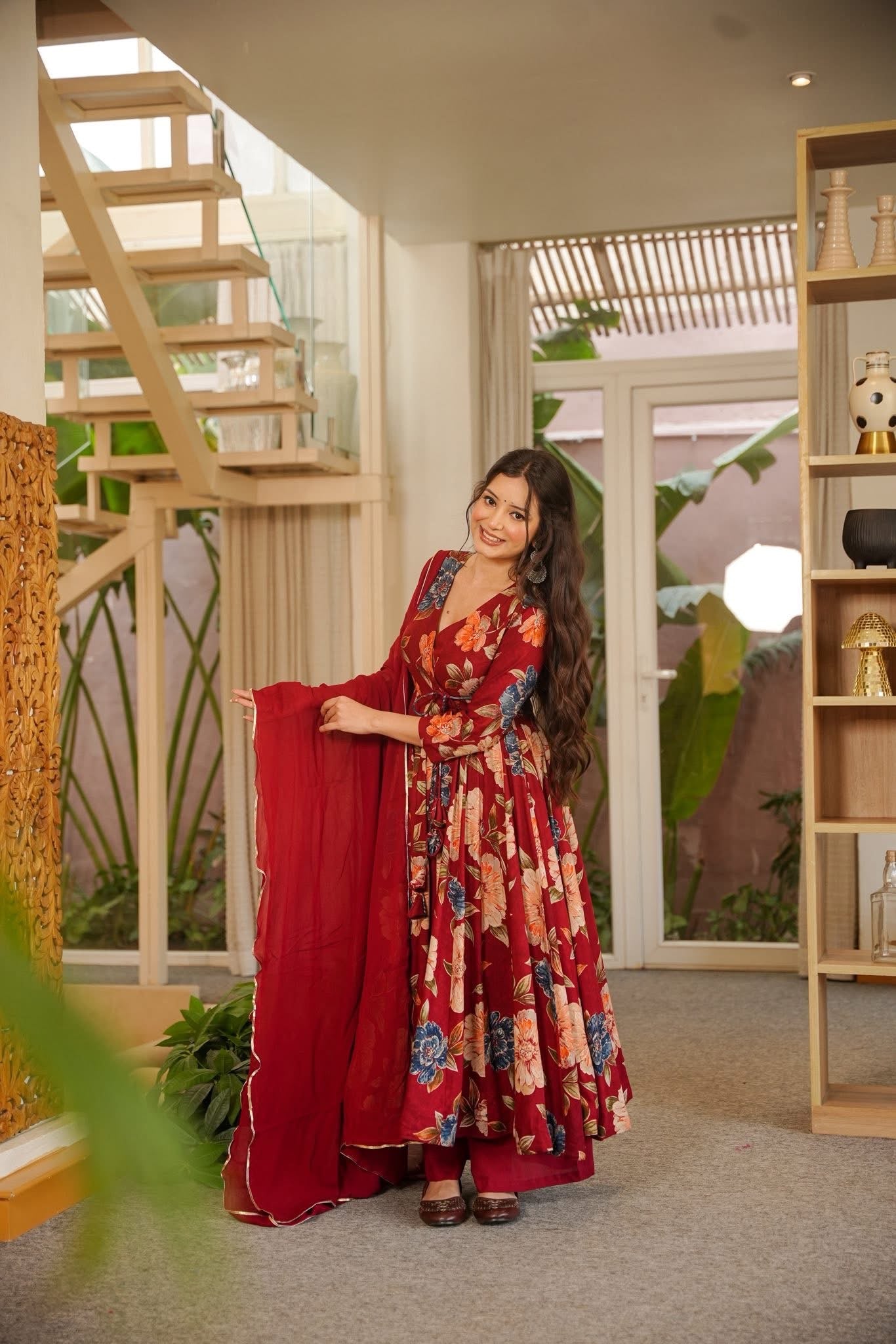 Hansika Floral Rayon Suit Set