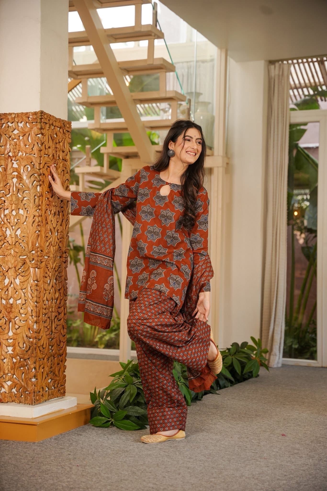 Vaidhriti Cotton Printed Farsi Salwar Set