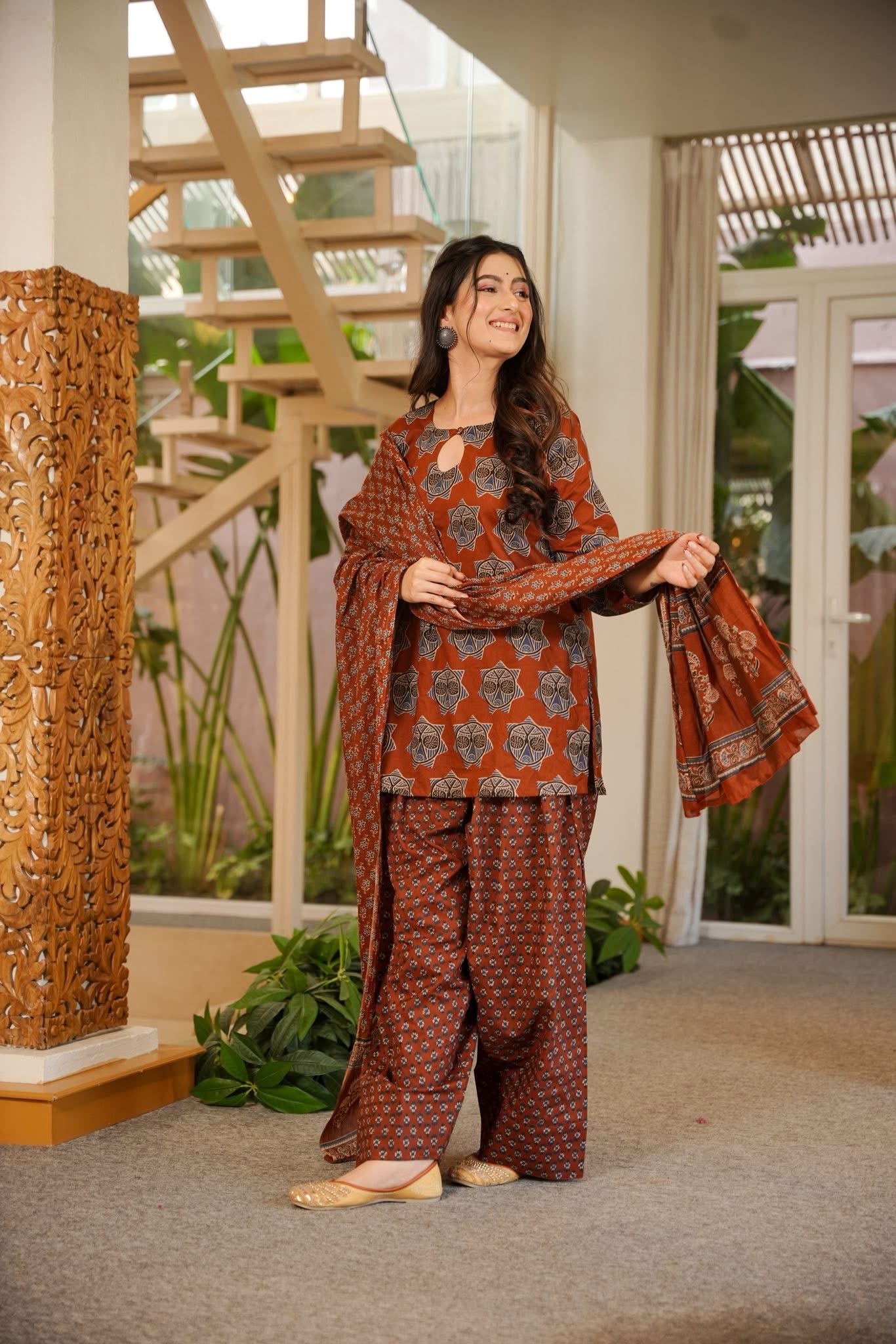 Vaidhriti Cotton Printed Farsi Salwar Set