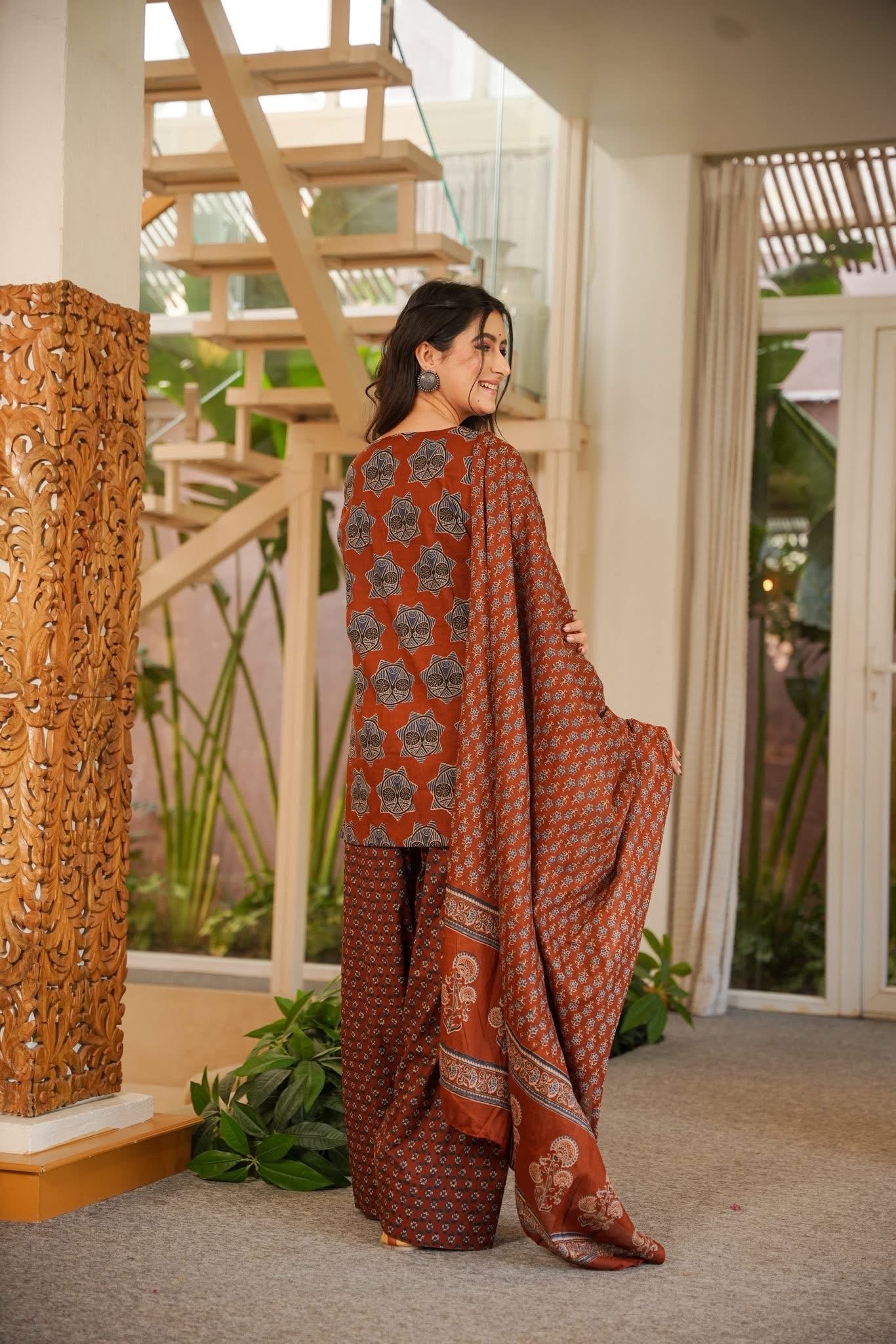 Vaidhriti Cotton Printed Farsi Salwar Set
