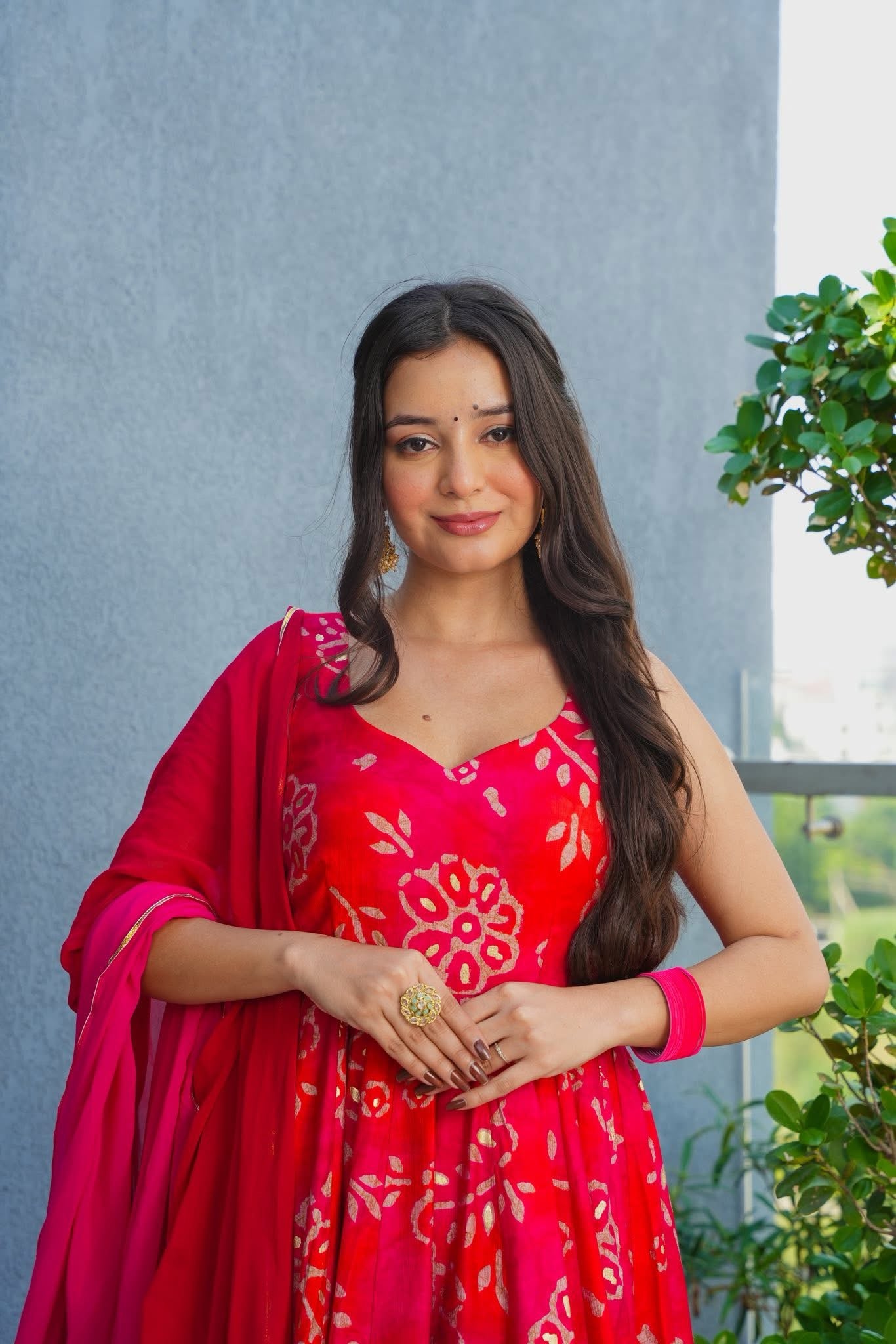 Rani Noor Muslin Anarkali Suit Set