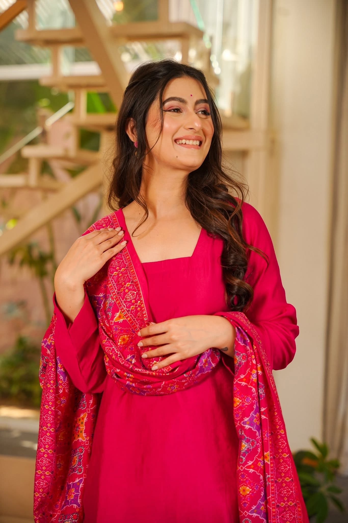 Sahana Pink Muslin Farshi Salwar Set