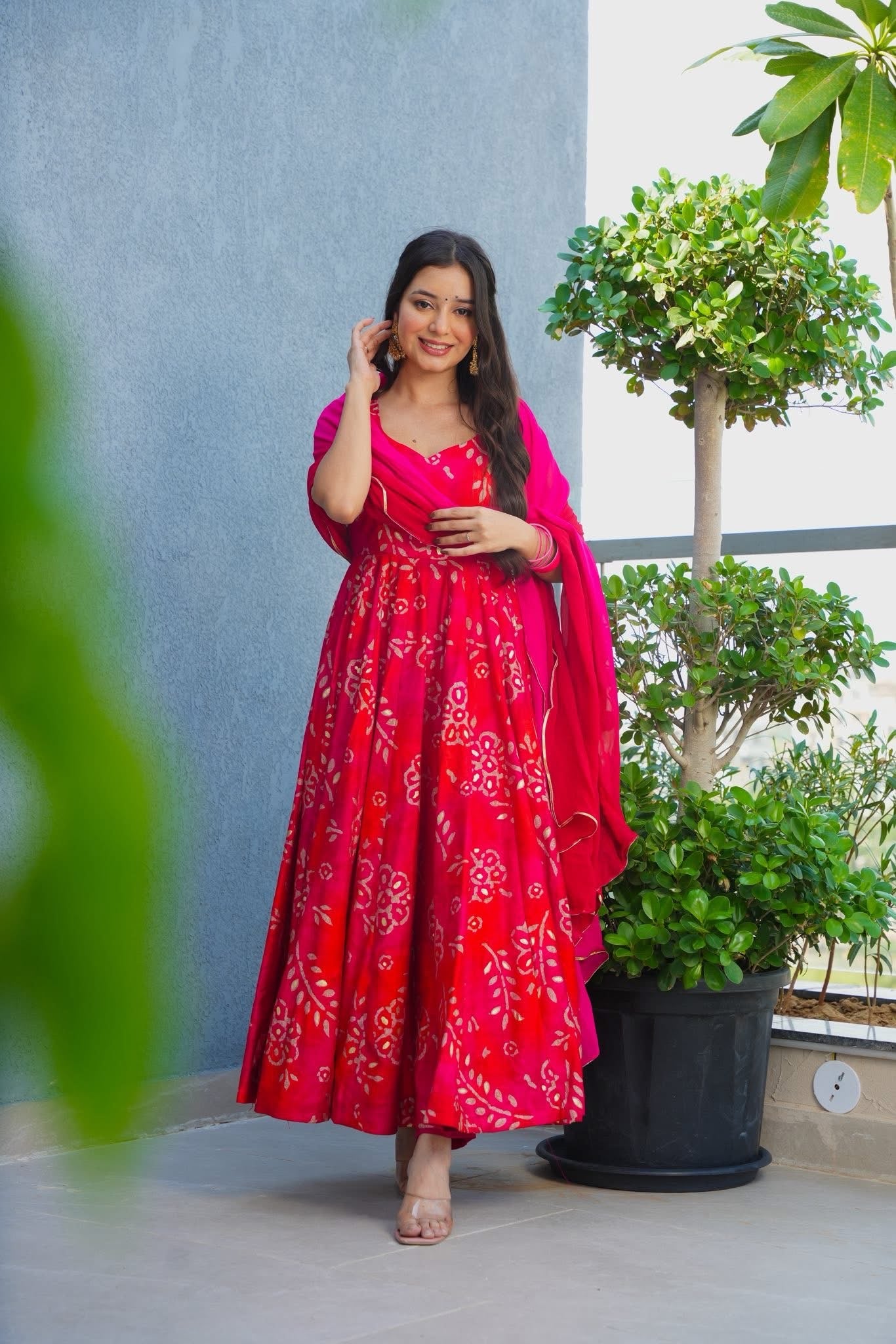 Rani Noor Muslin Anarkali Suit Set