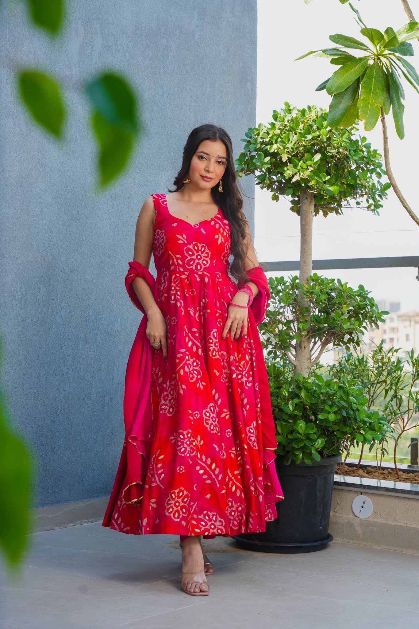 Rani Noor Muslin Anarkali Suit Set