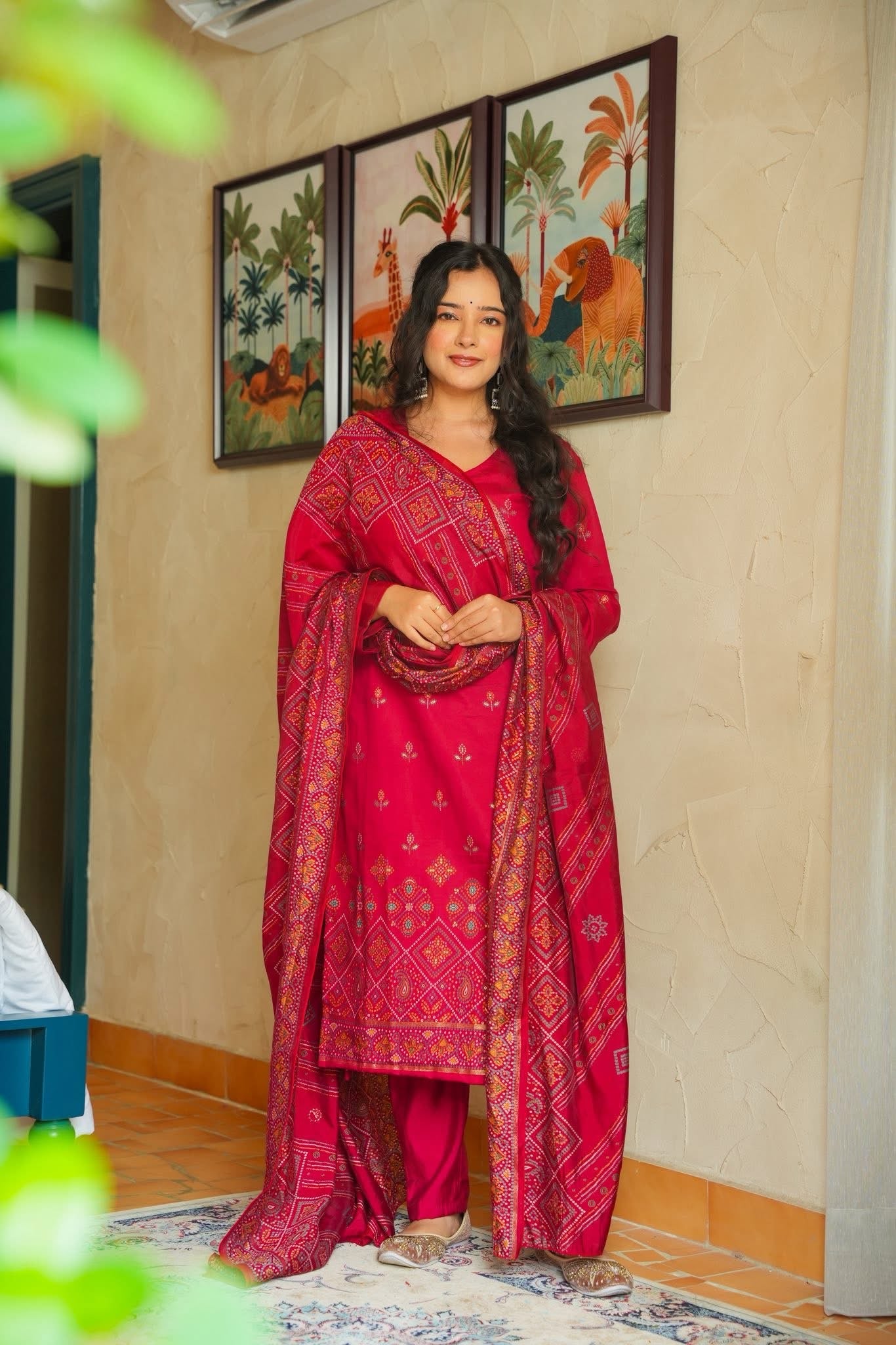 Shagun Red Kurta Set with Dupatta