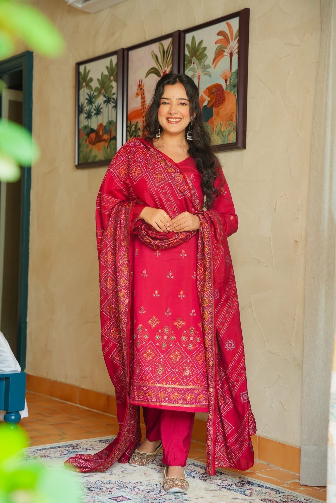 Shagun Red Kurta Set with Dupatta