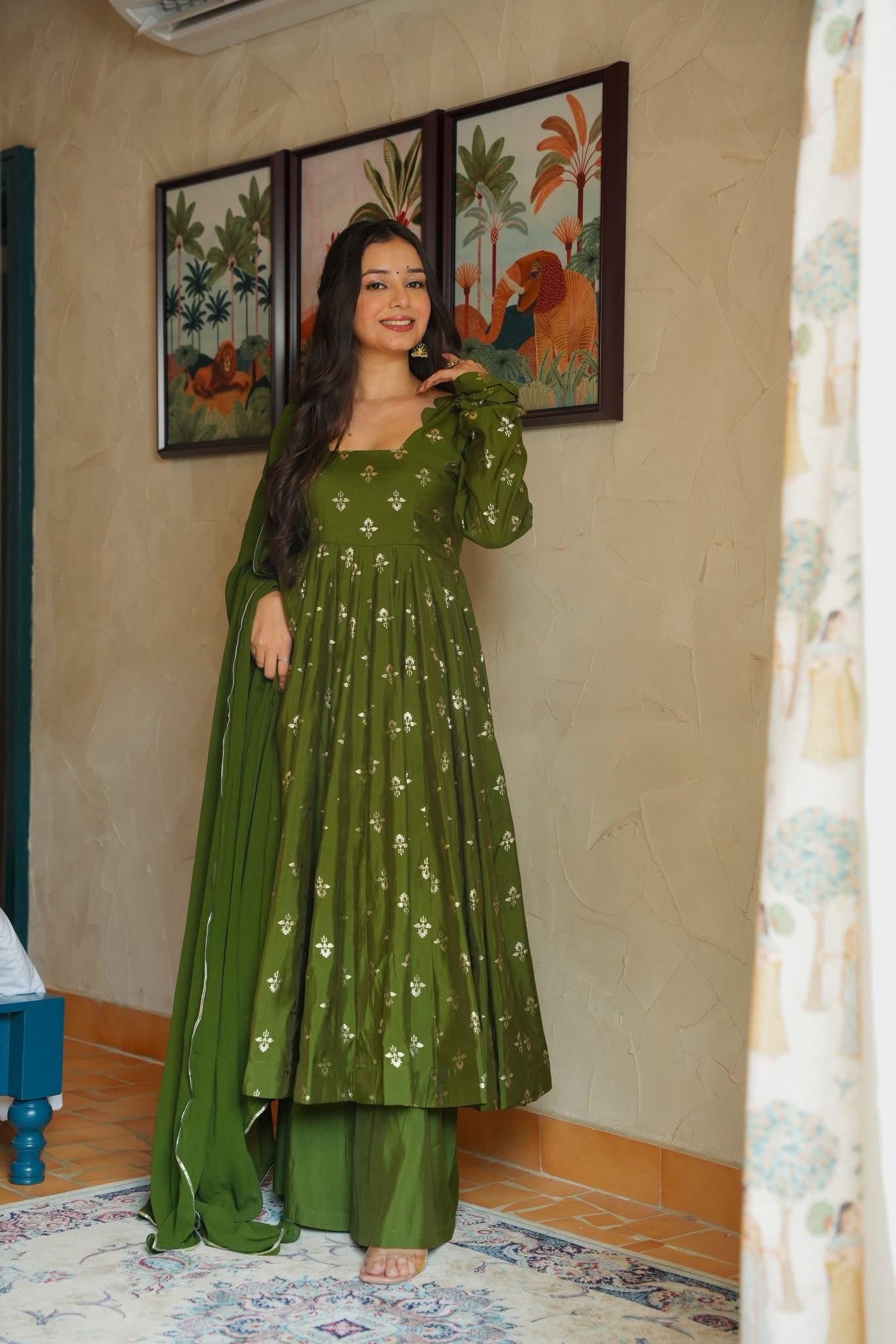Vespera Green Festive Wear Suit Set