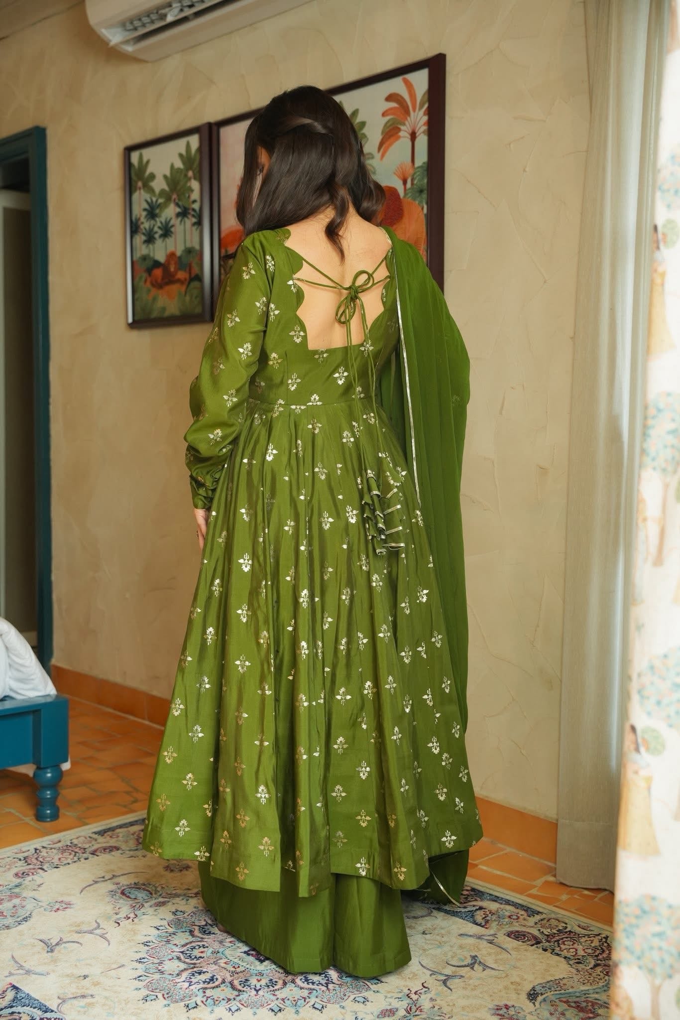 Vespera Green Festive Wear Suit Set