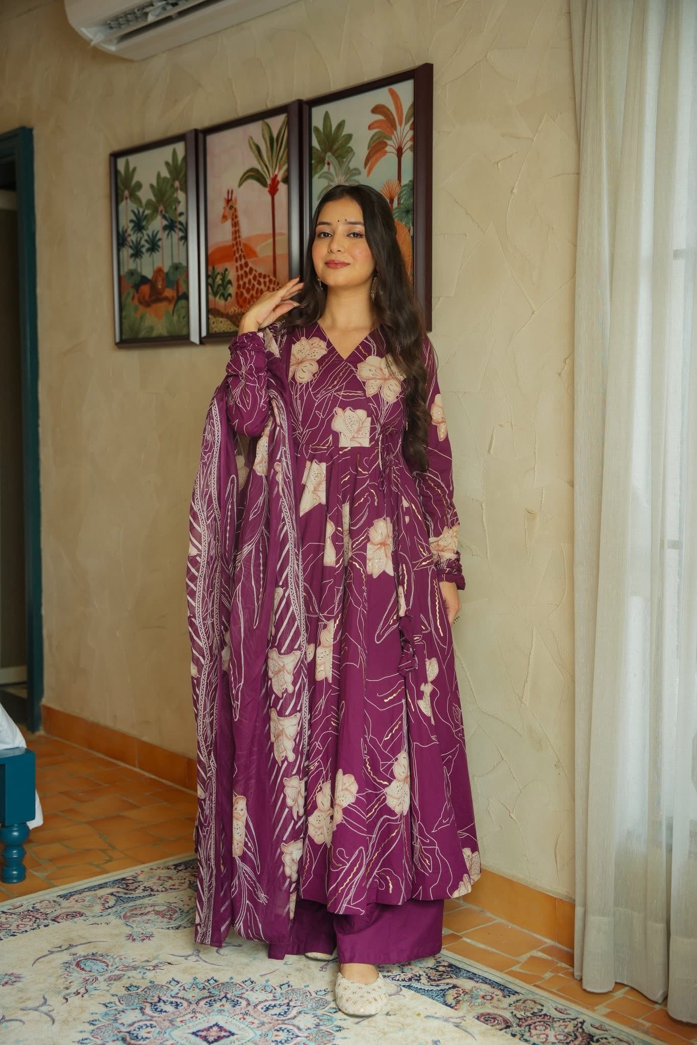 Avishi Cotton Anarkali Suit Set