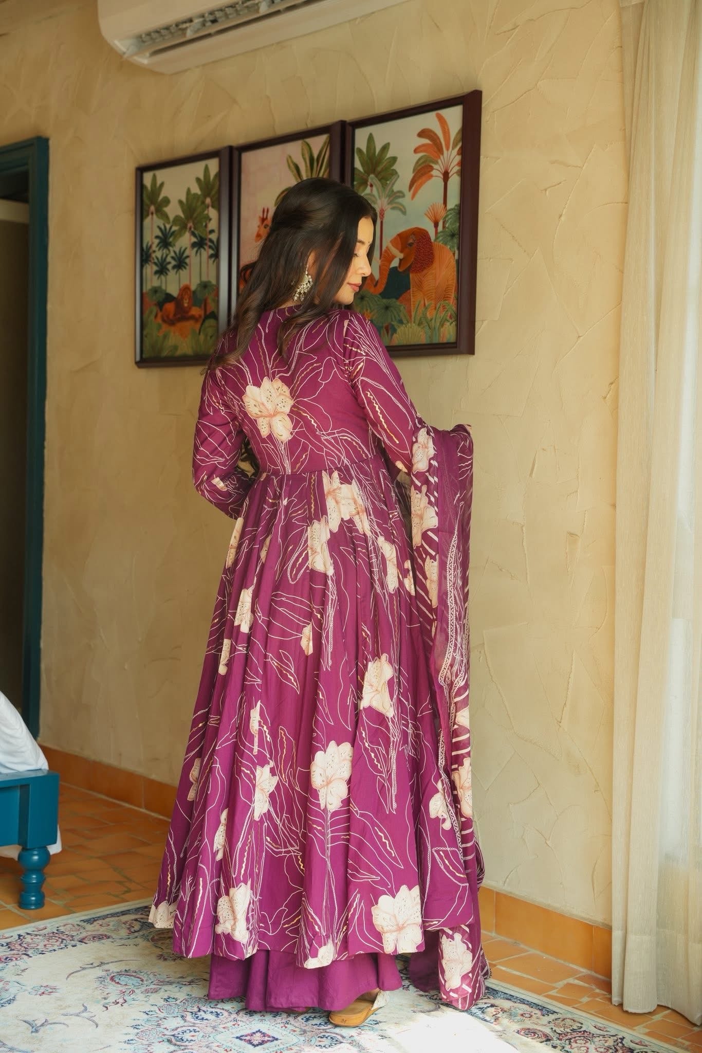 Avishi Cotton Anarkali Suit Set