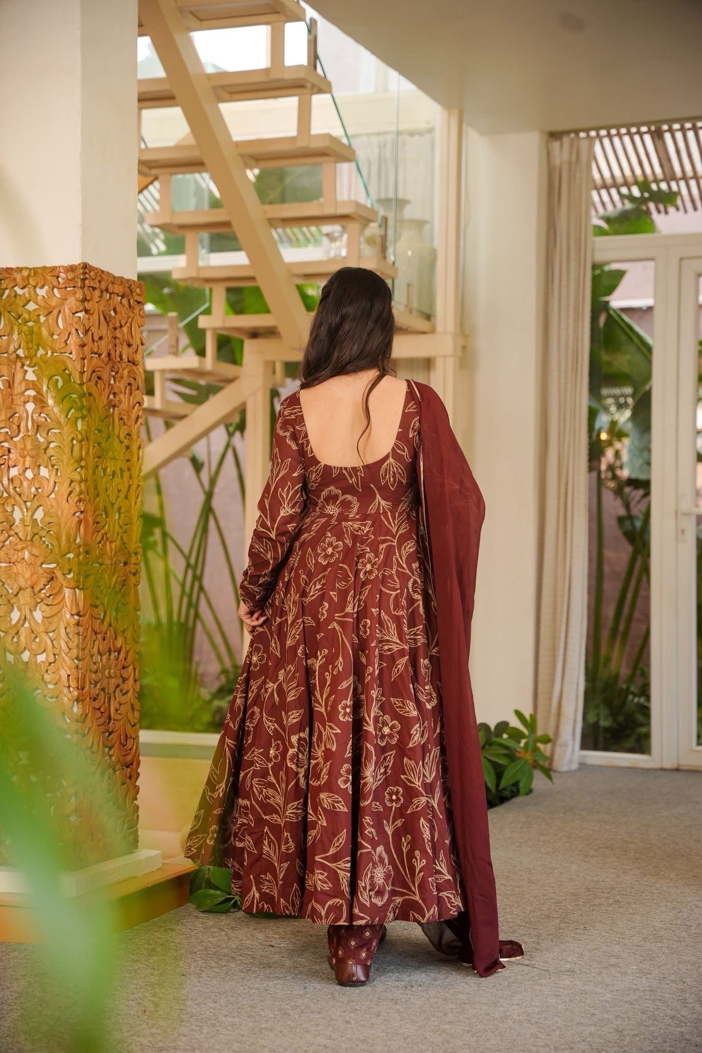 Mallika Cotton Anarkali Suit Set