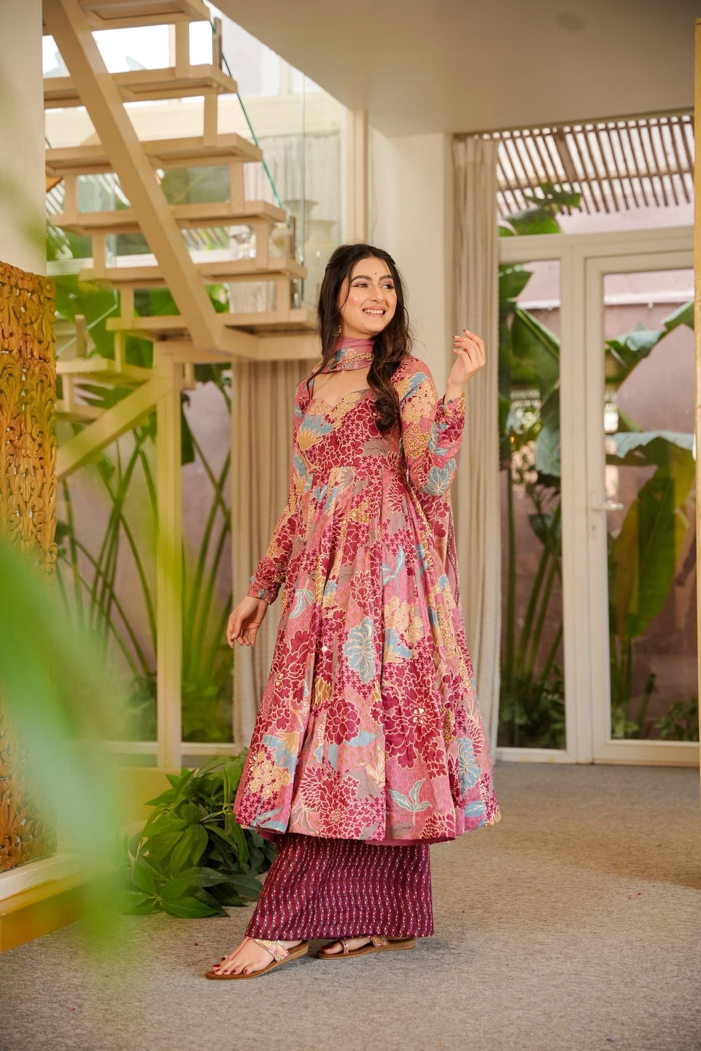 Mridhula Cotton Anarkali Suit Set