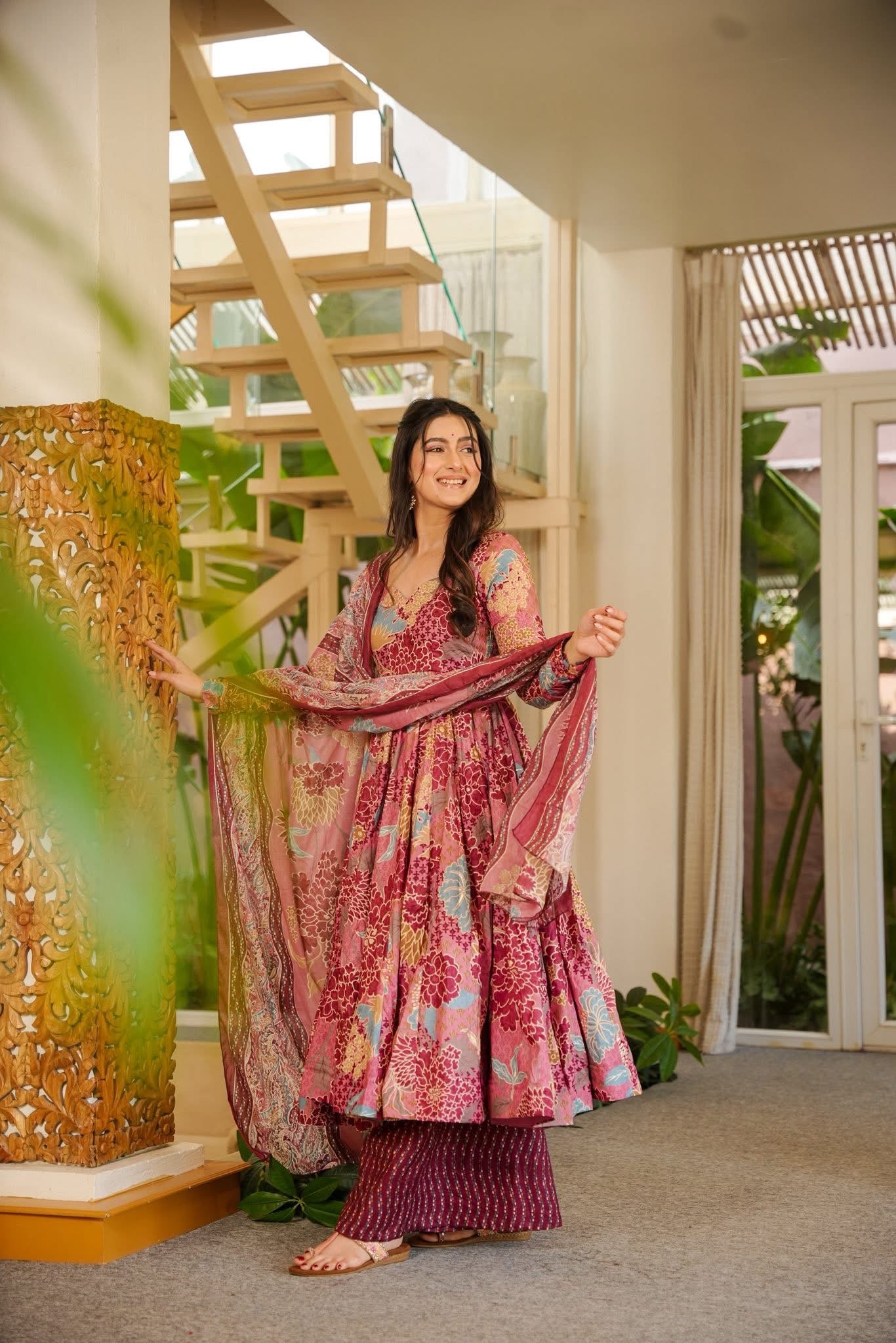 Mridhula Cotton Anarkali Suit Set