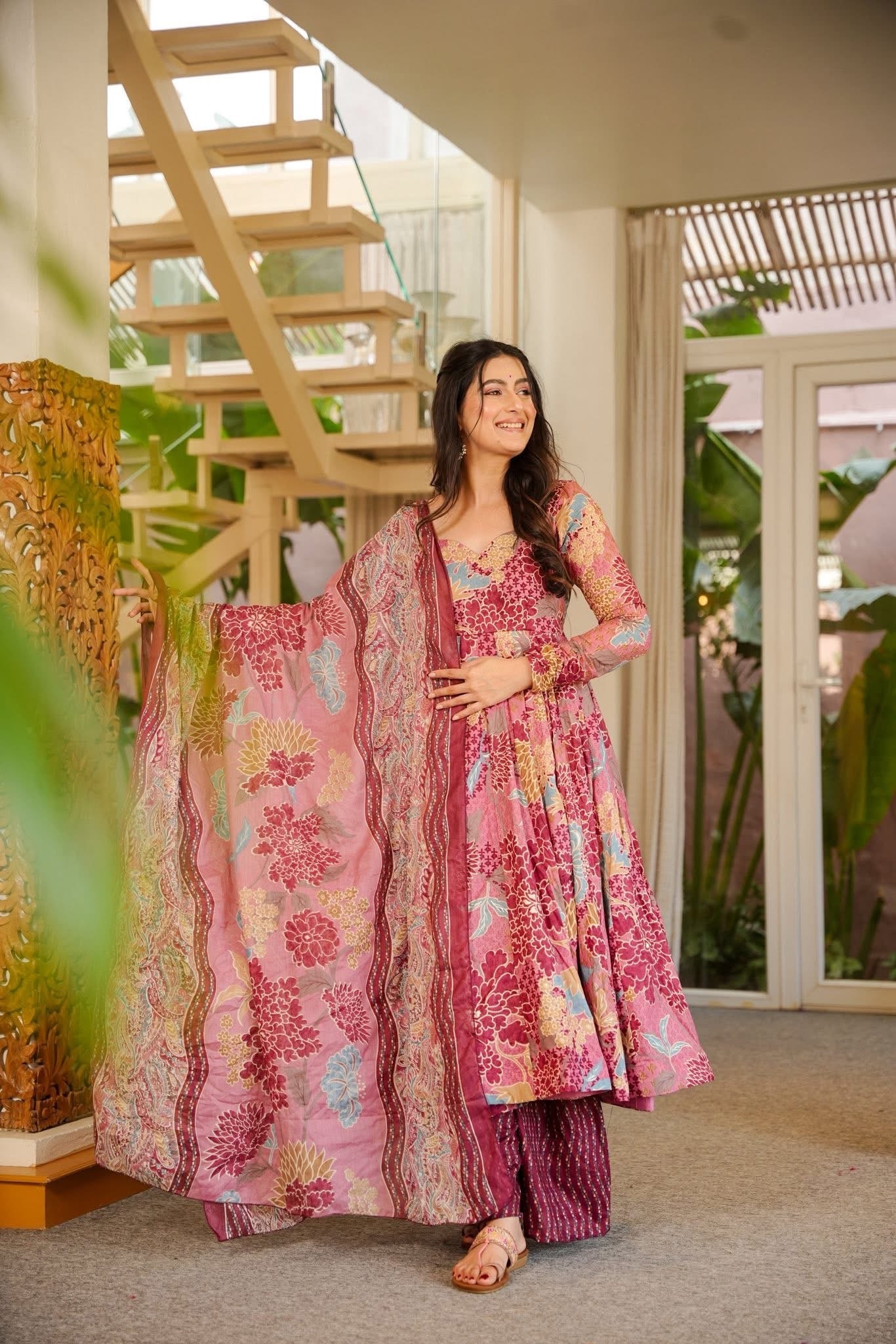 Mridhula Cotton Anarkali Suit Set