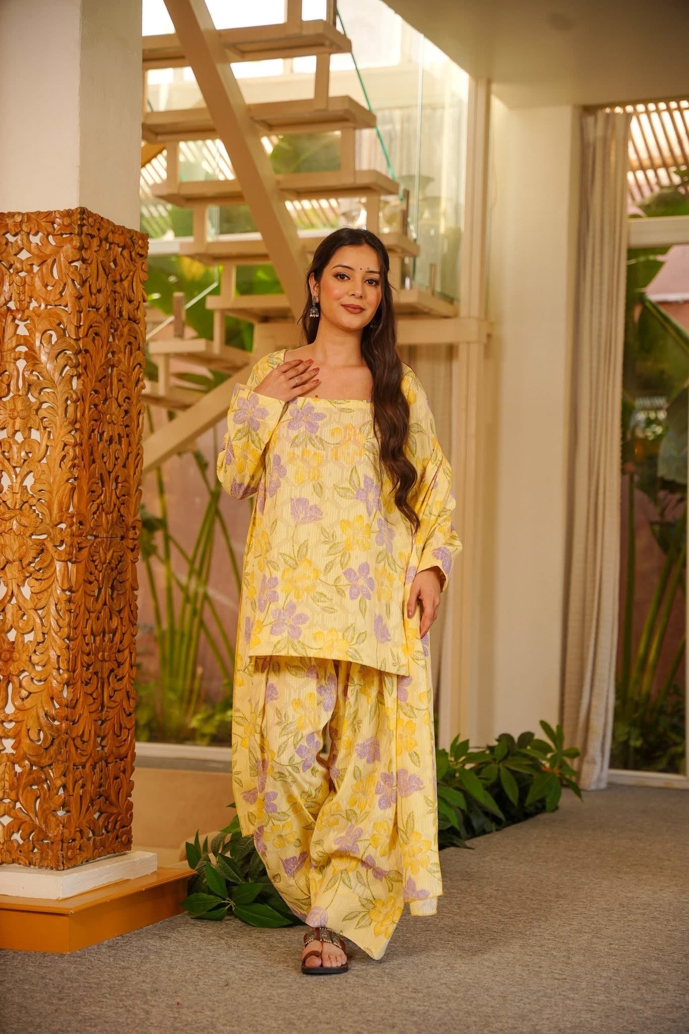 Neeti Yellow Cotton Farsi Salwar Set